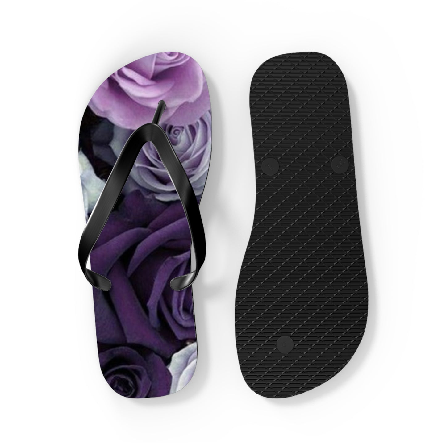Purple Roses Flip Flops