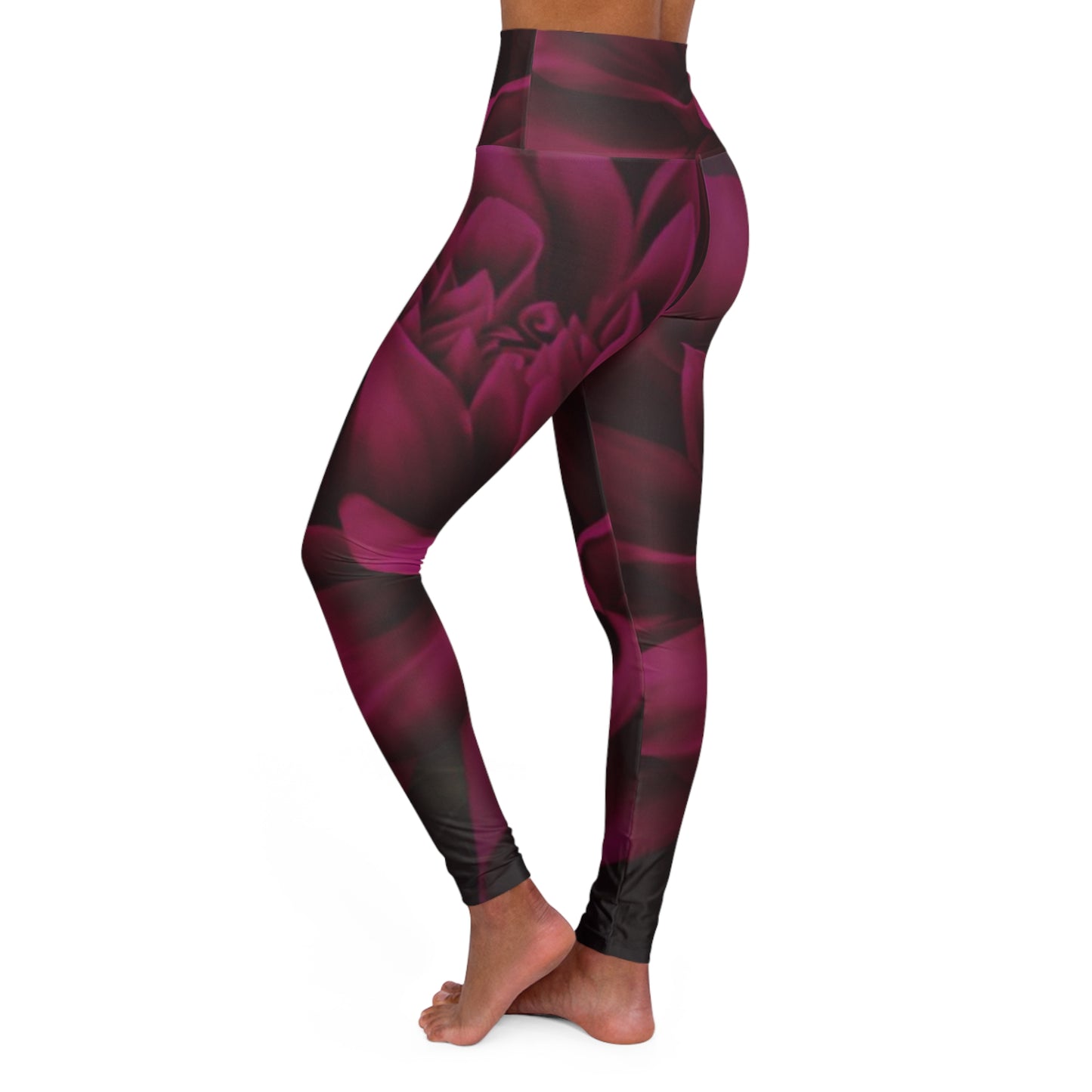Magenta Dahlia Exercise Leggings