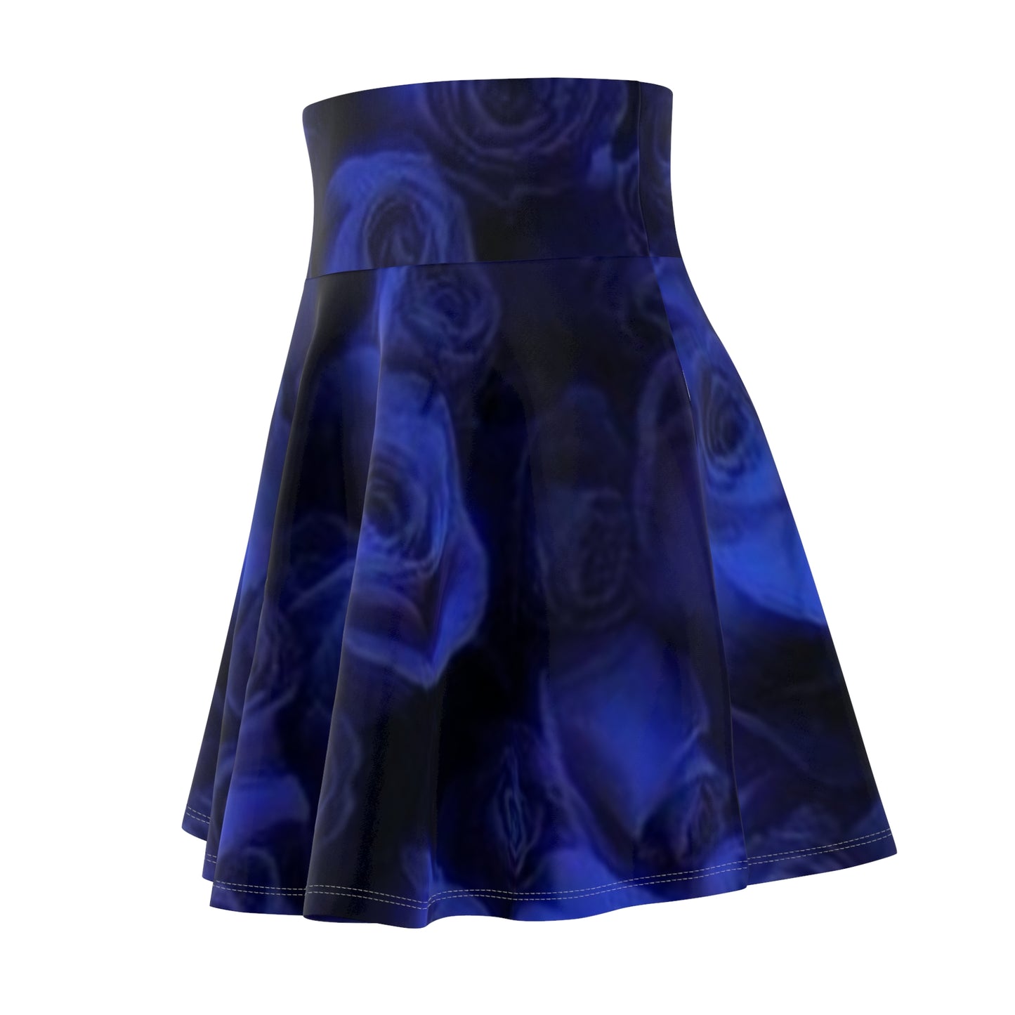 Dark Blue Roses Skater Skirt