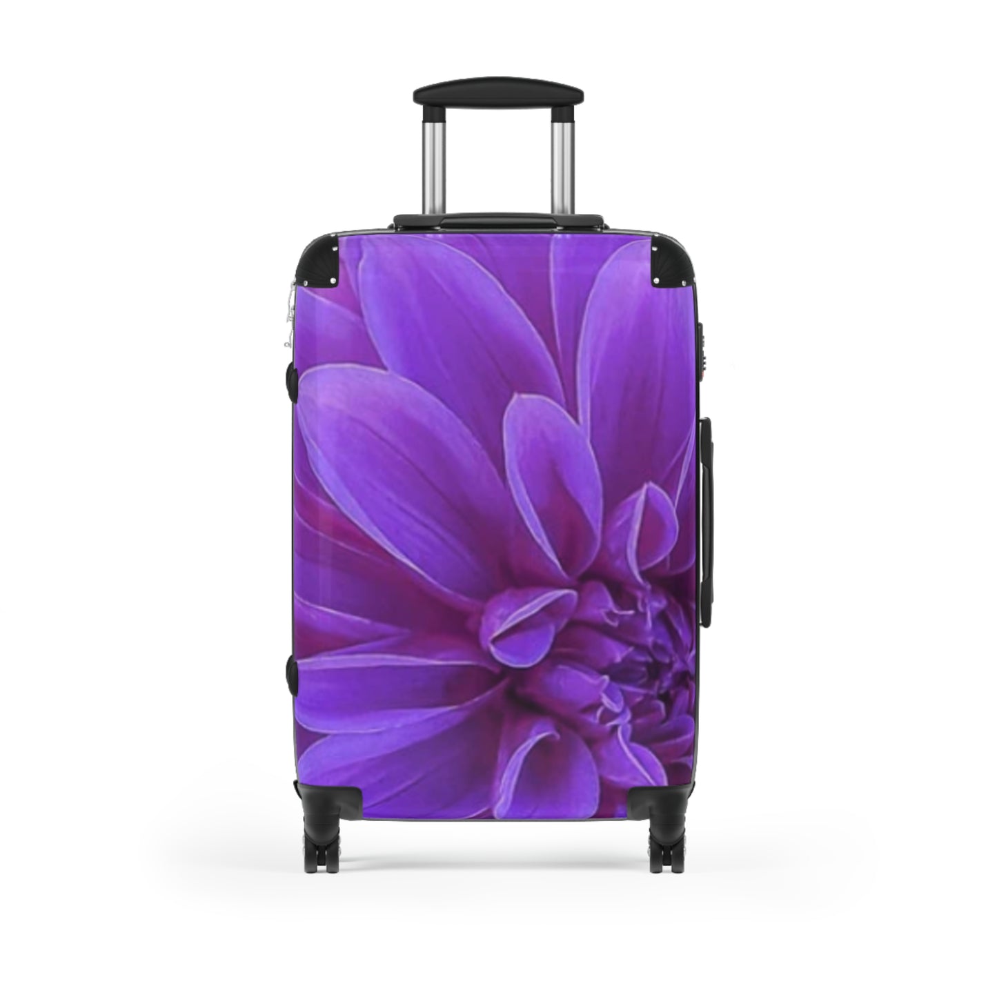 Purple Dahlia Floral Suitcase for Travelers – Soft & Compact