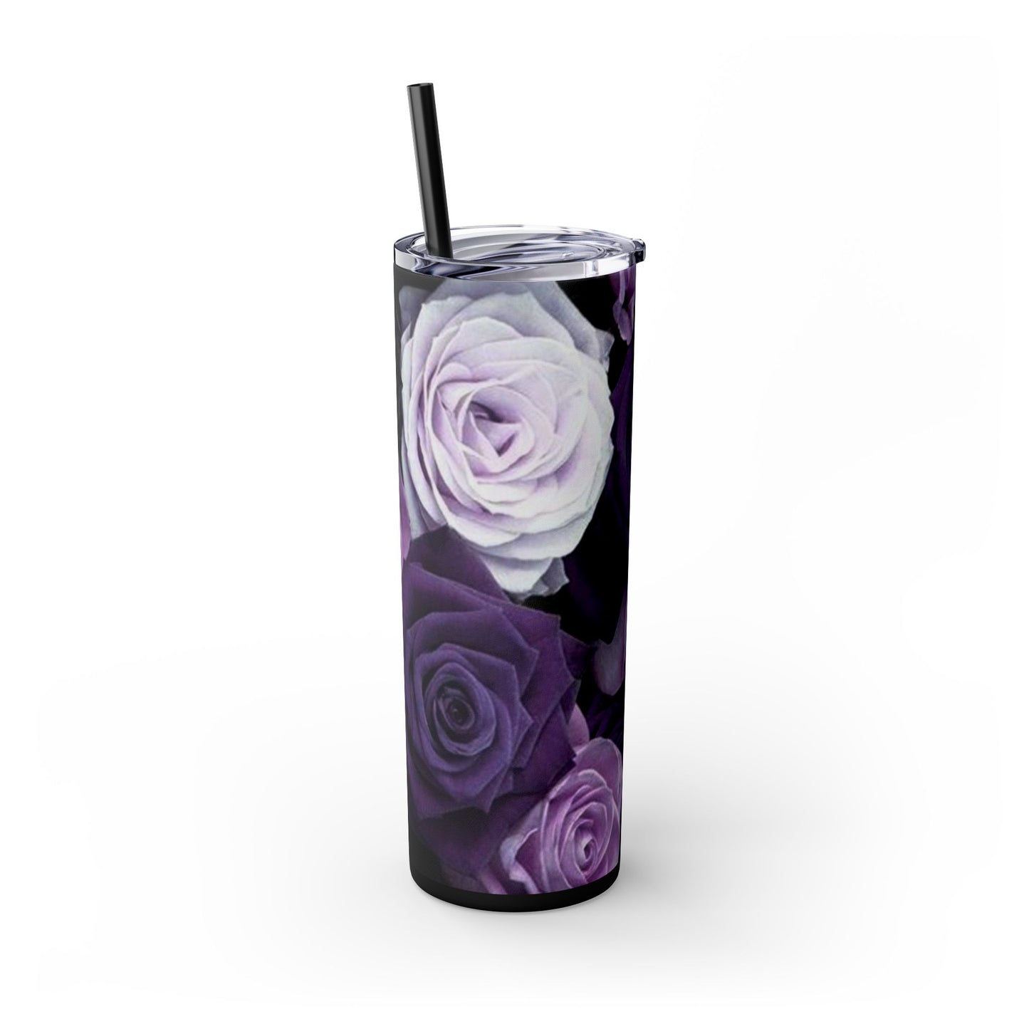 Purple Roses Skinny Tumbler – Durable Stainless Steel 20 oz