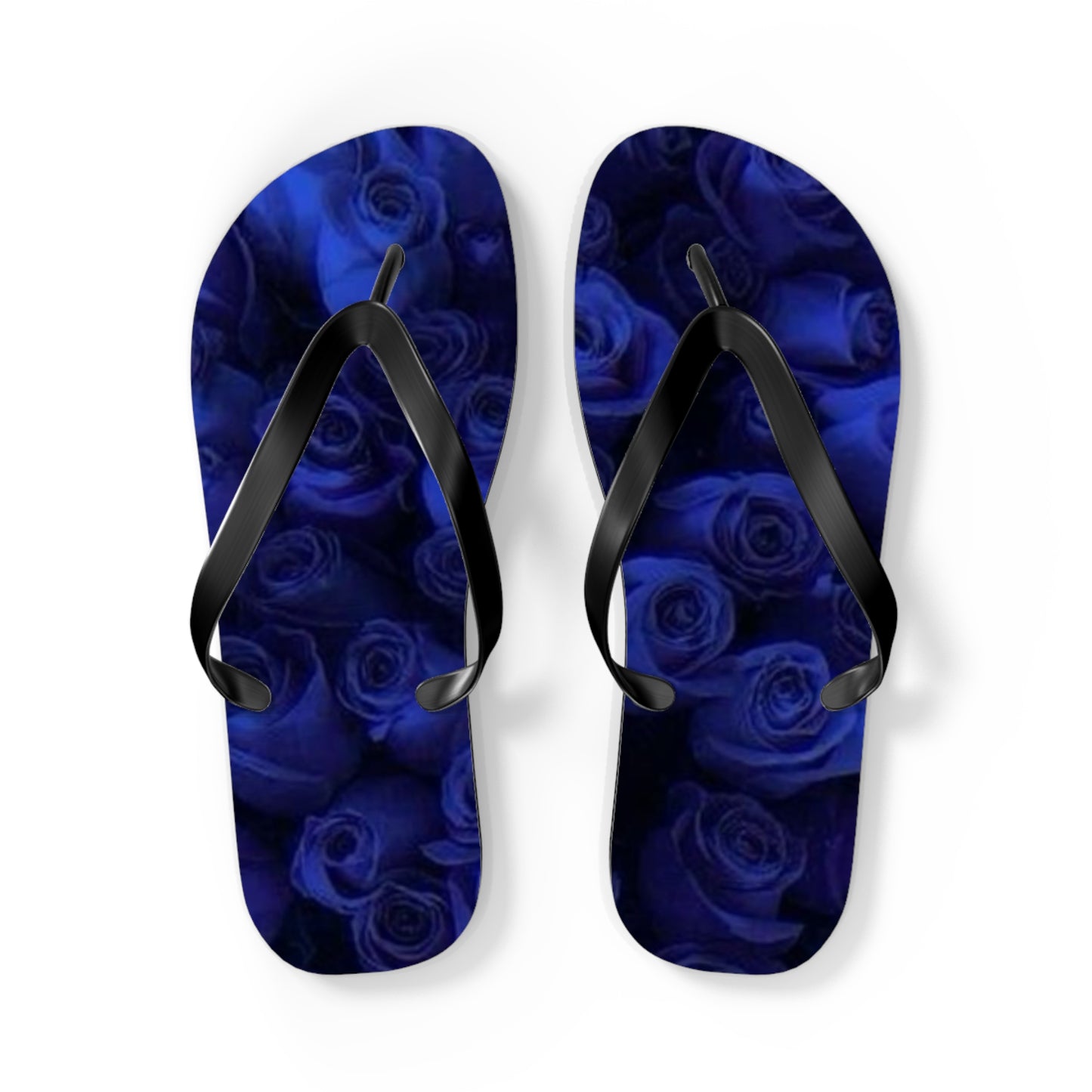 Dark Blue Roses Flip Flops