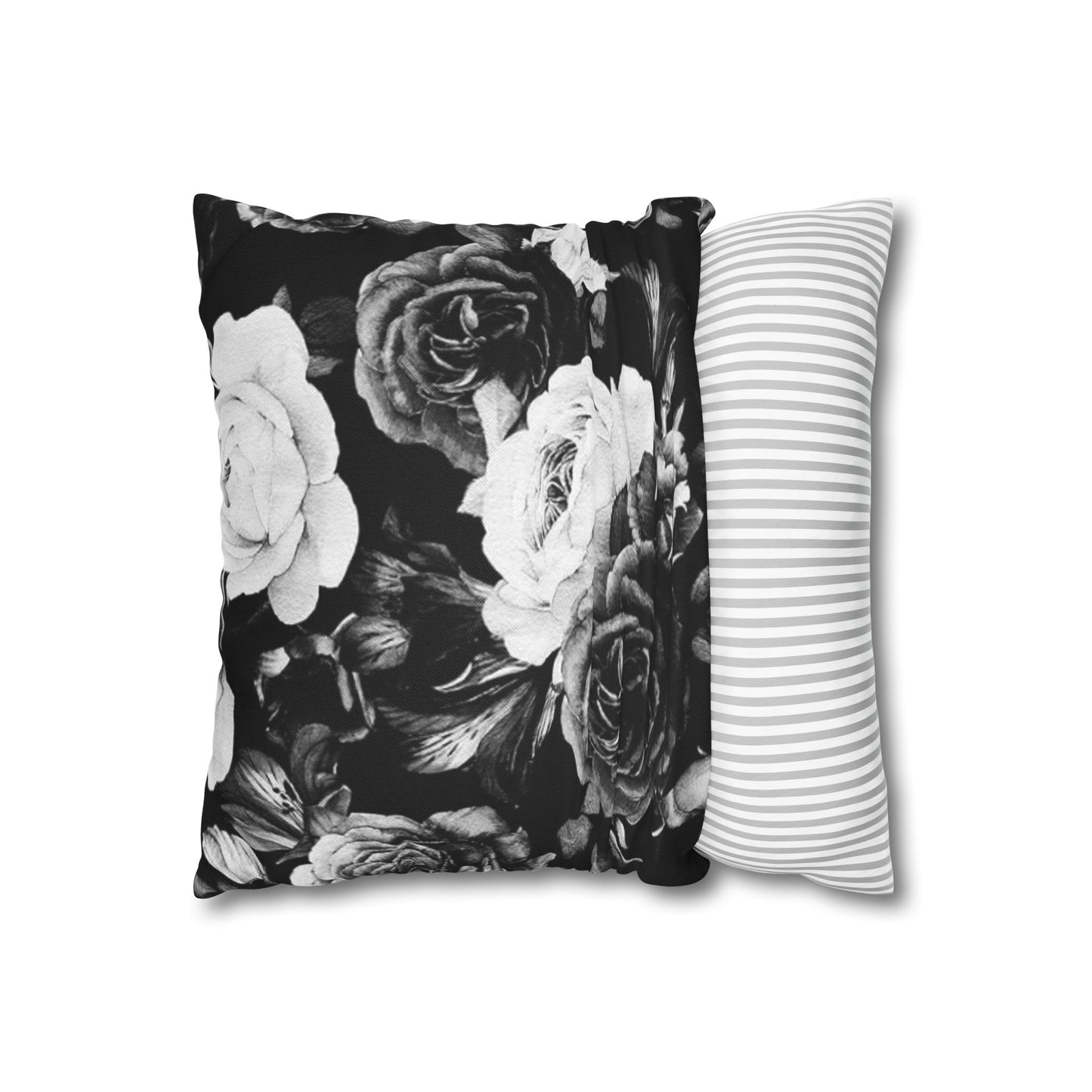 Black & White Floral Pillowcase