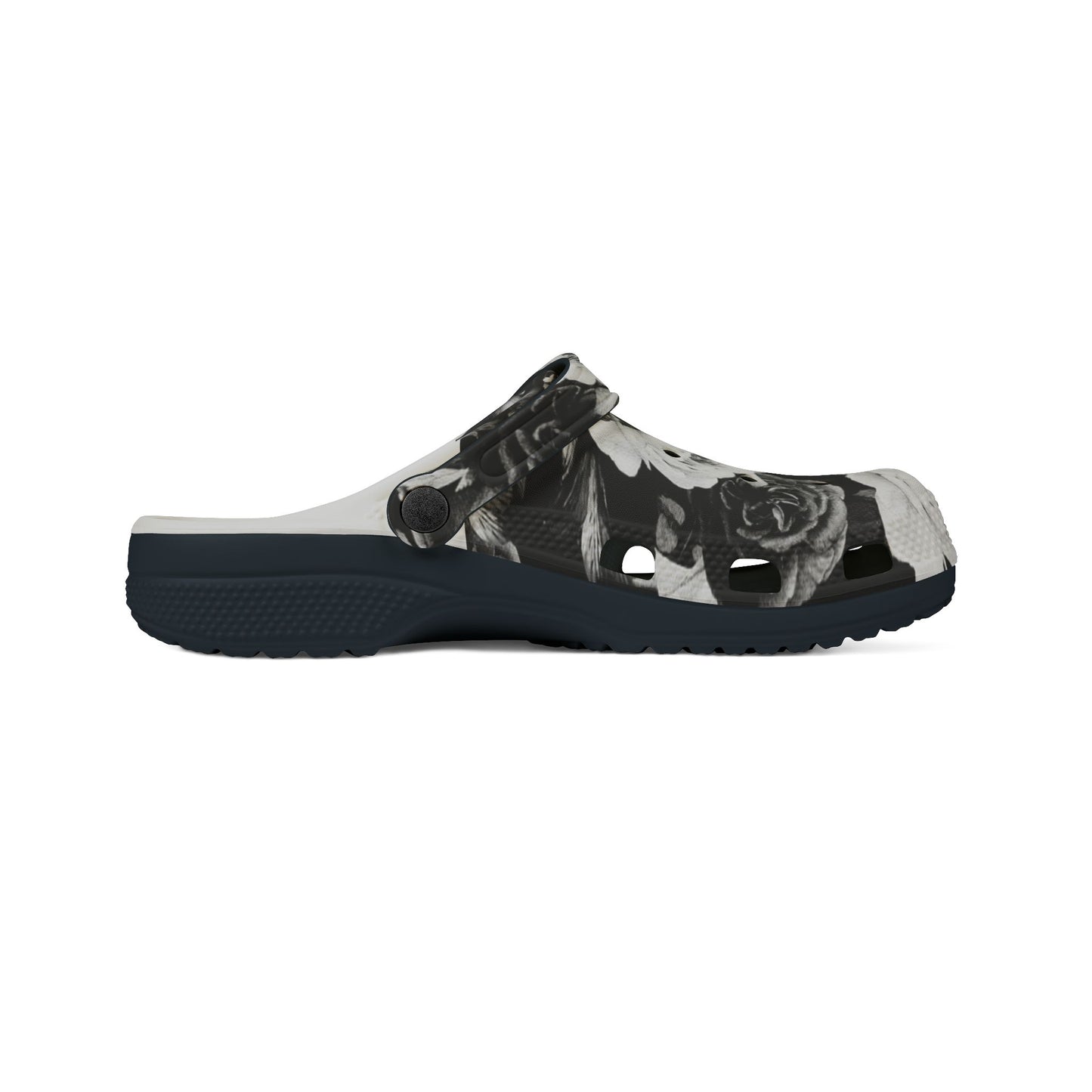 Black and White Floral Foam Shoes