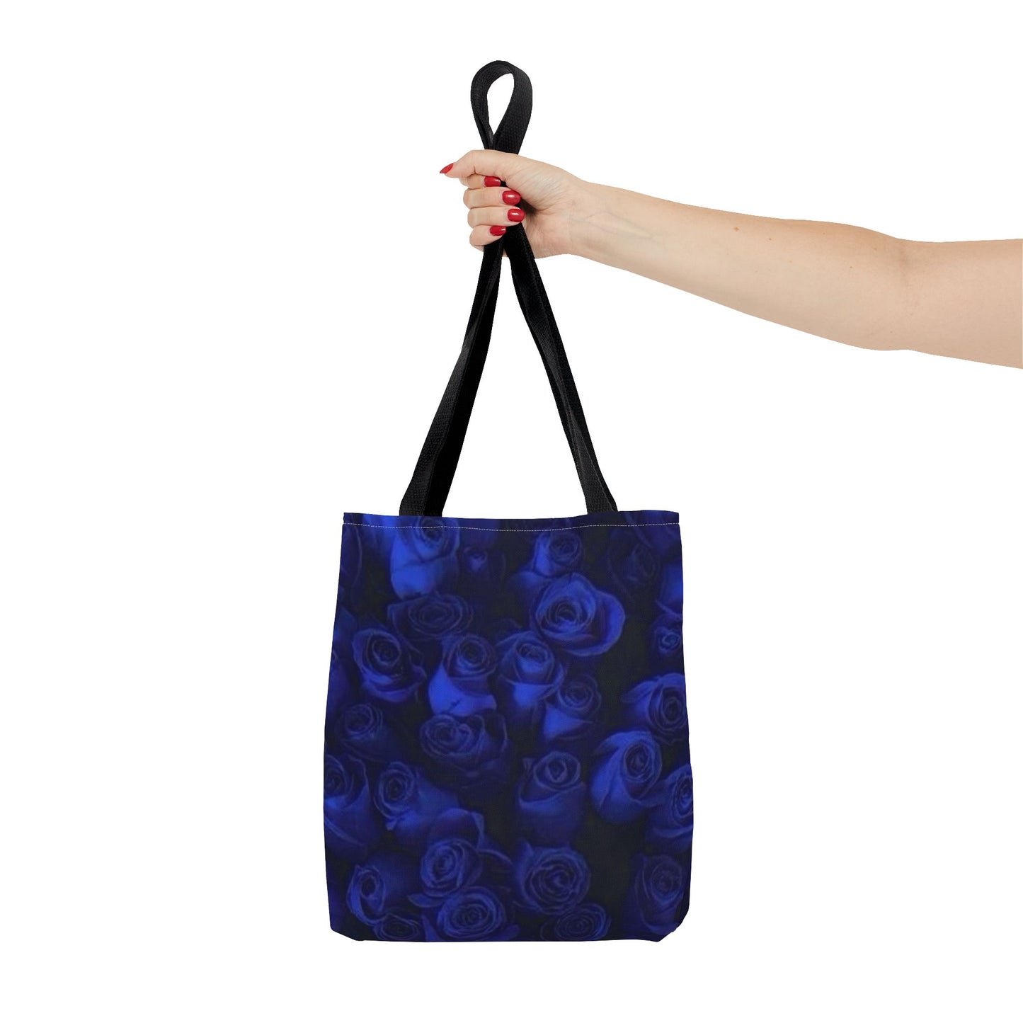 Dark Blue Roses Square Tote Bag