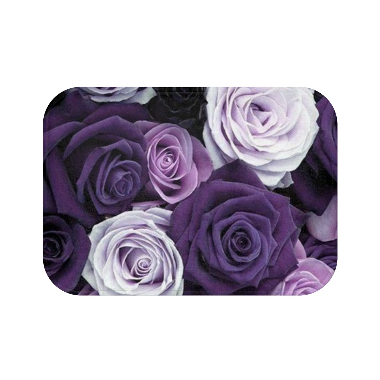 Purple Roses Floral Bath Mat Anti Slipping