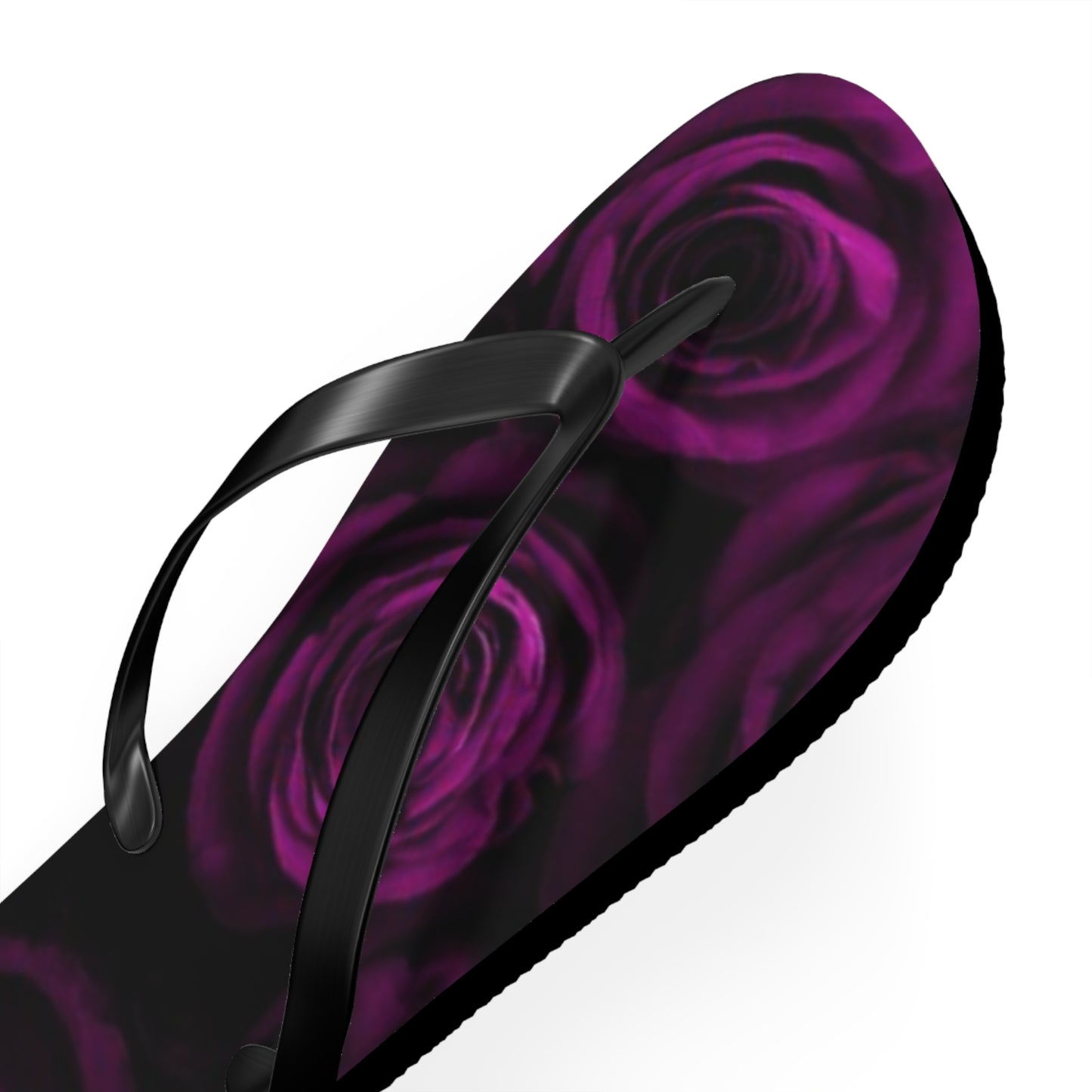 Dark Purple Roses Flip Flops
