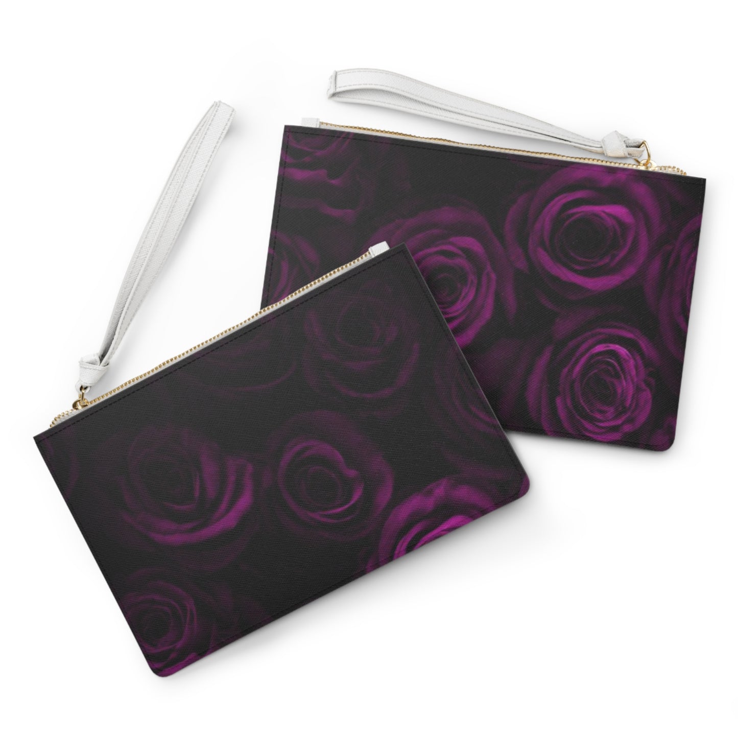 Dark Purple Roses Clutch Bag