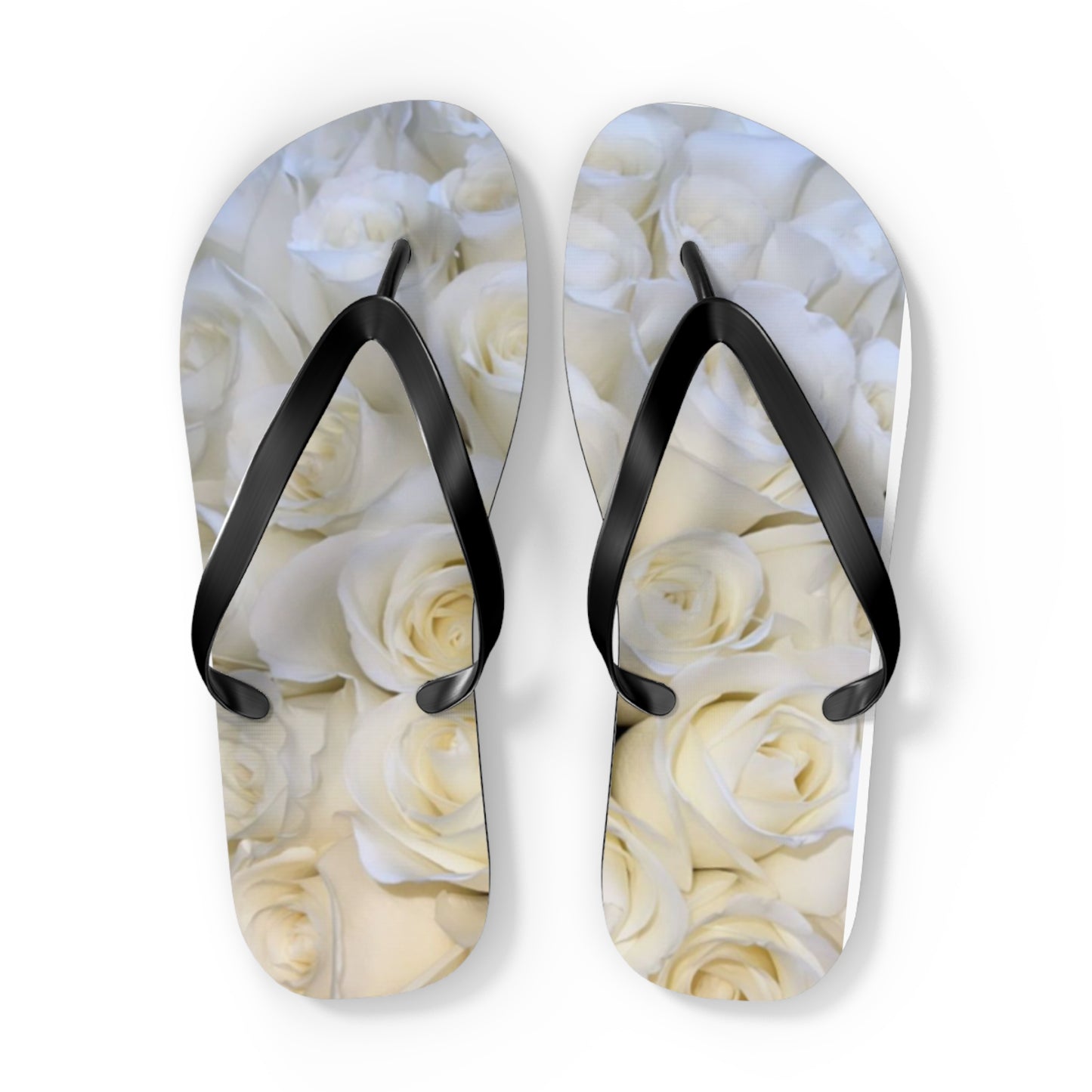 White Roses Flip Flops
