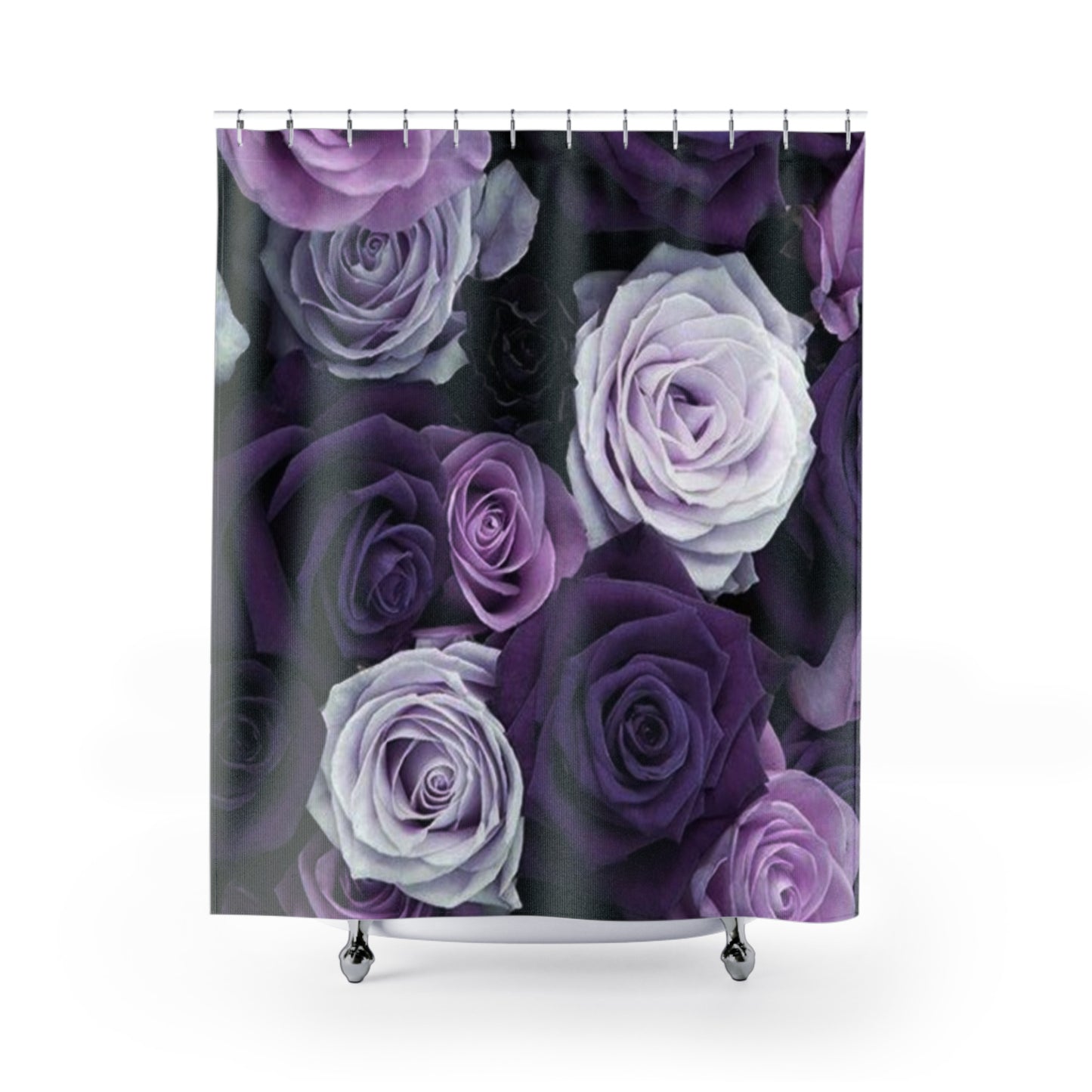 Purple Roses Floral Shower Curtain for Stylish Bathrooms
