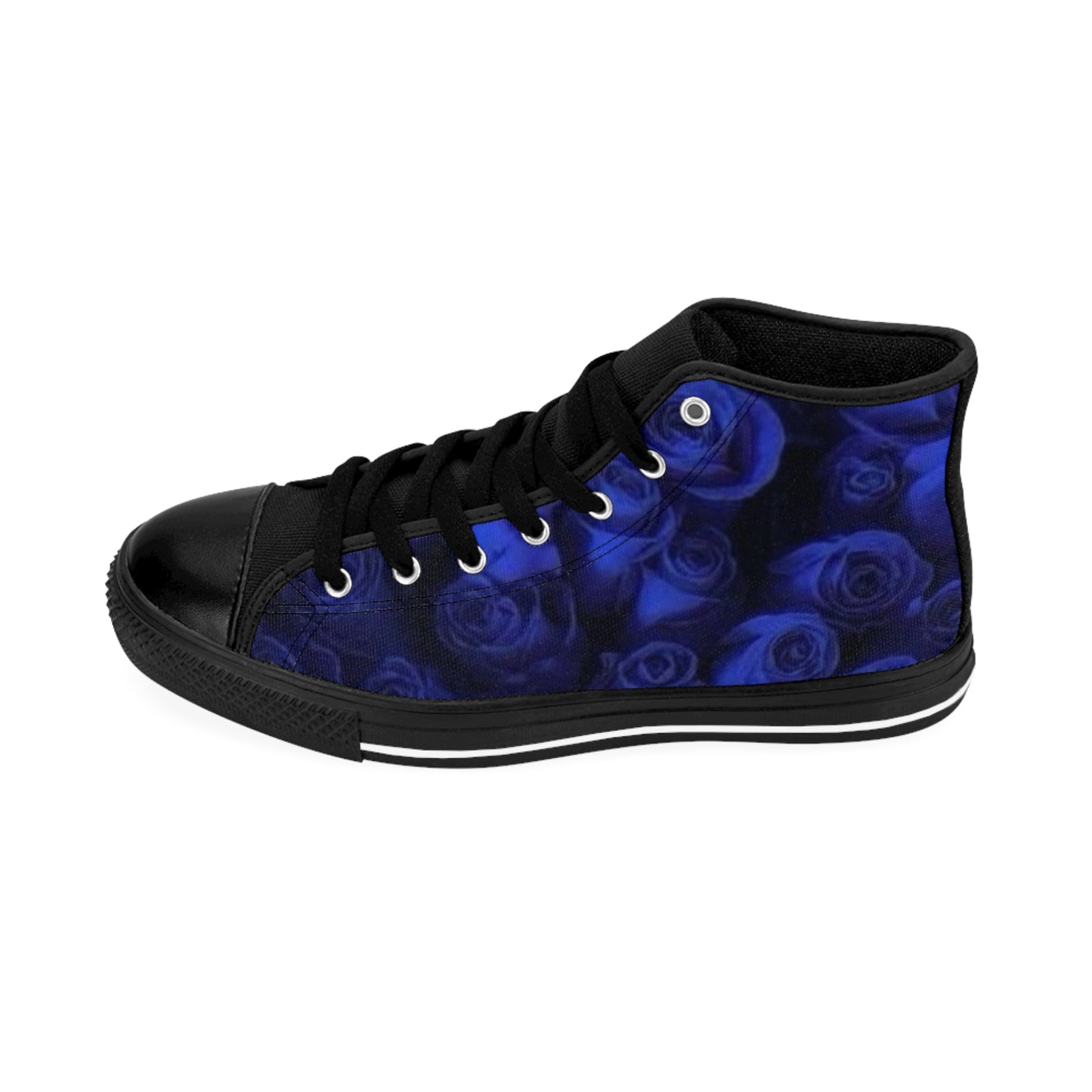 Dark Blue Roses High Top Sneakers