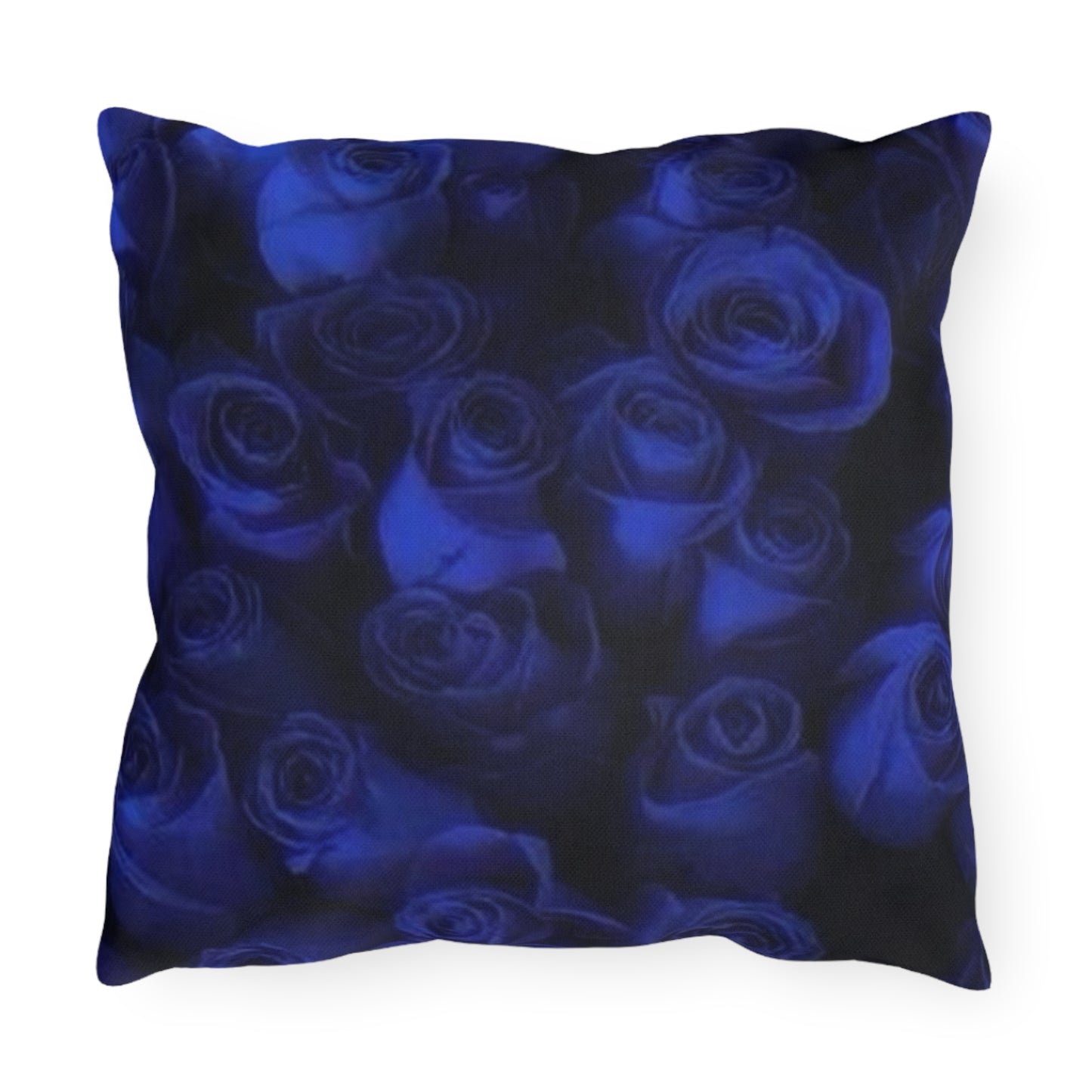 Dark Blue Roses Outdoor Pillow