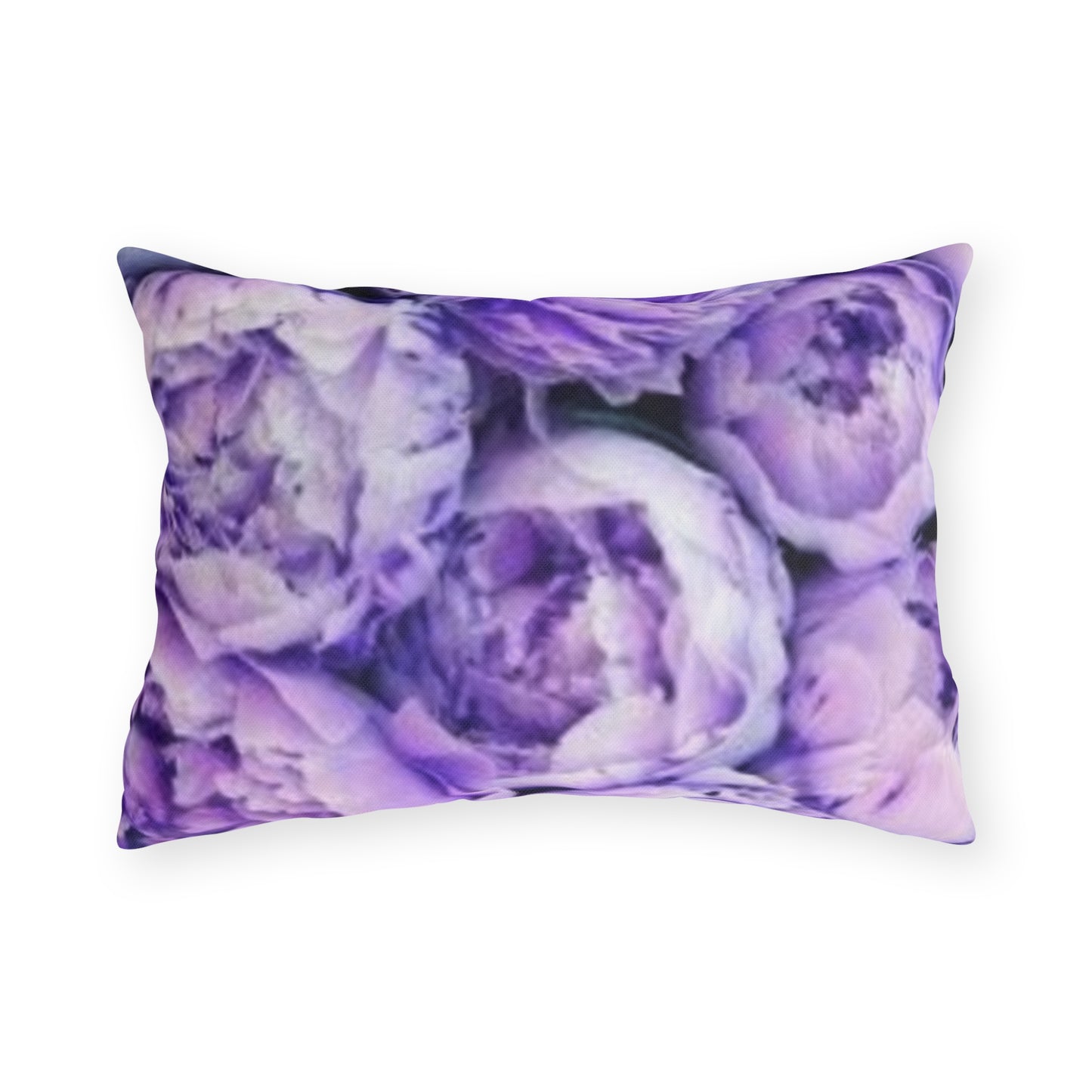 Purple Peony Floral Outdoor Pillow