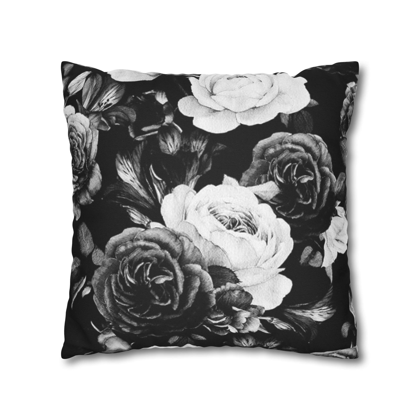 Black & White Floral Pillowcase