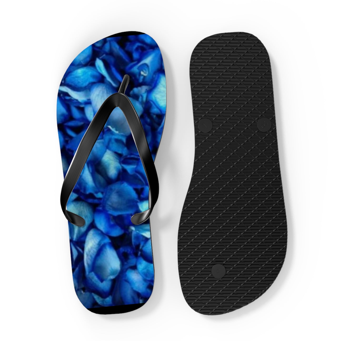 Blue Petals Flip Flops