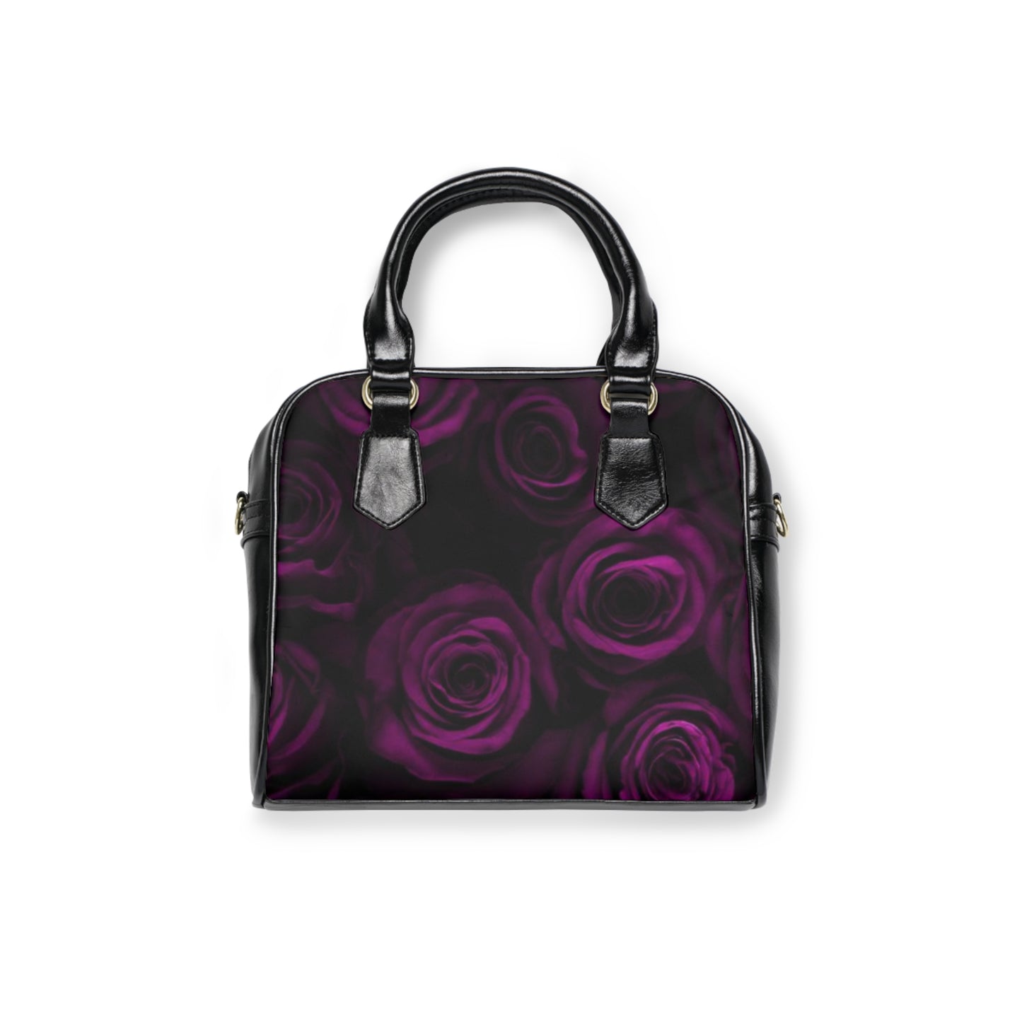 Dark Purple Roses Shoulder Handbag