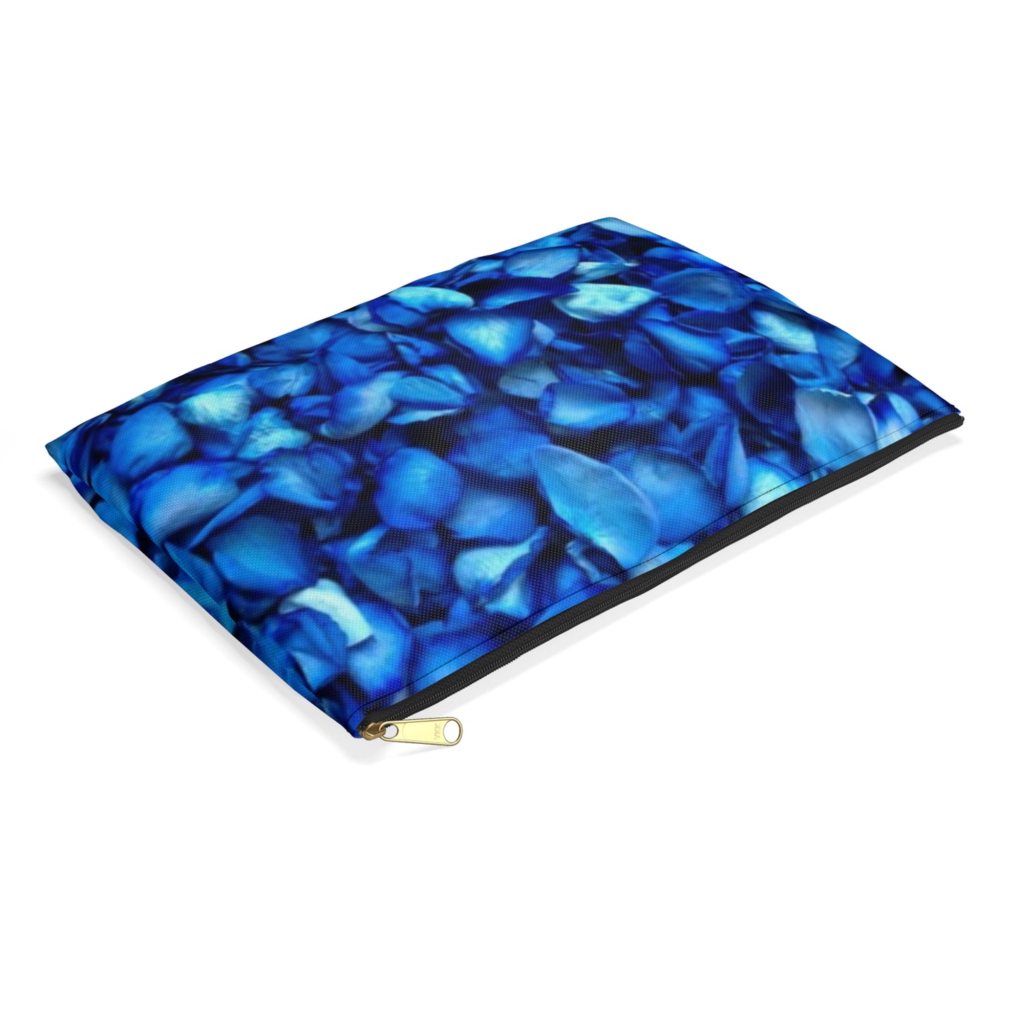Blue Petals Floral Accessory Pouch – Cool & Compact