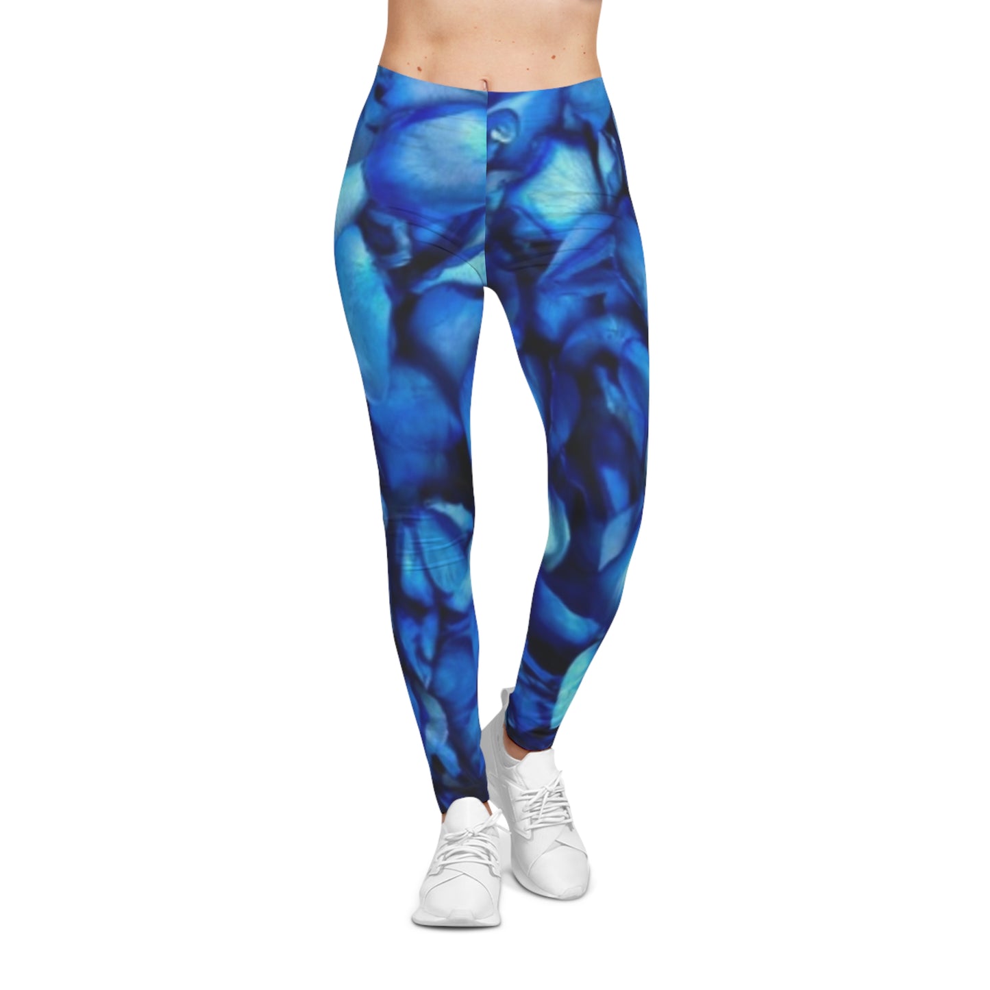 Blue Petals Comfortable Floral Casual Leggings