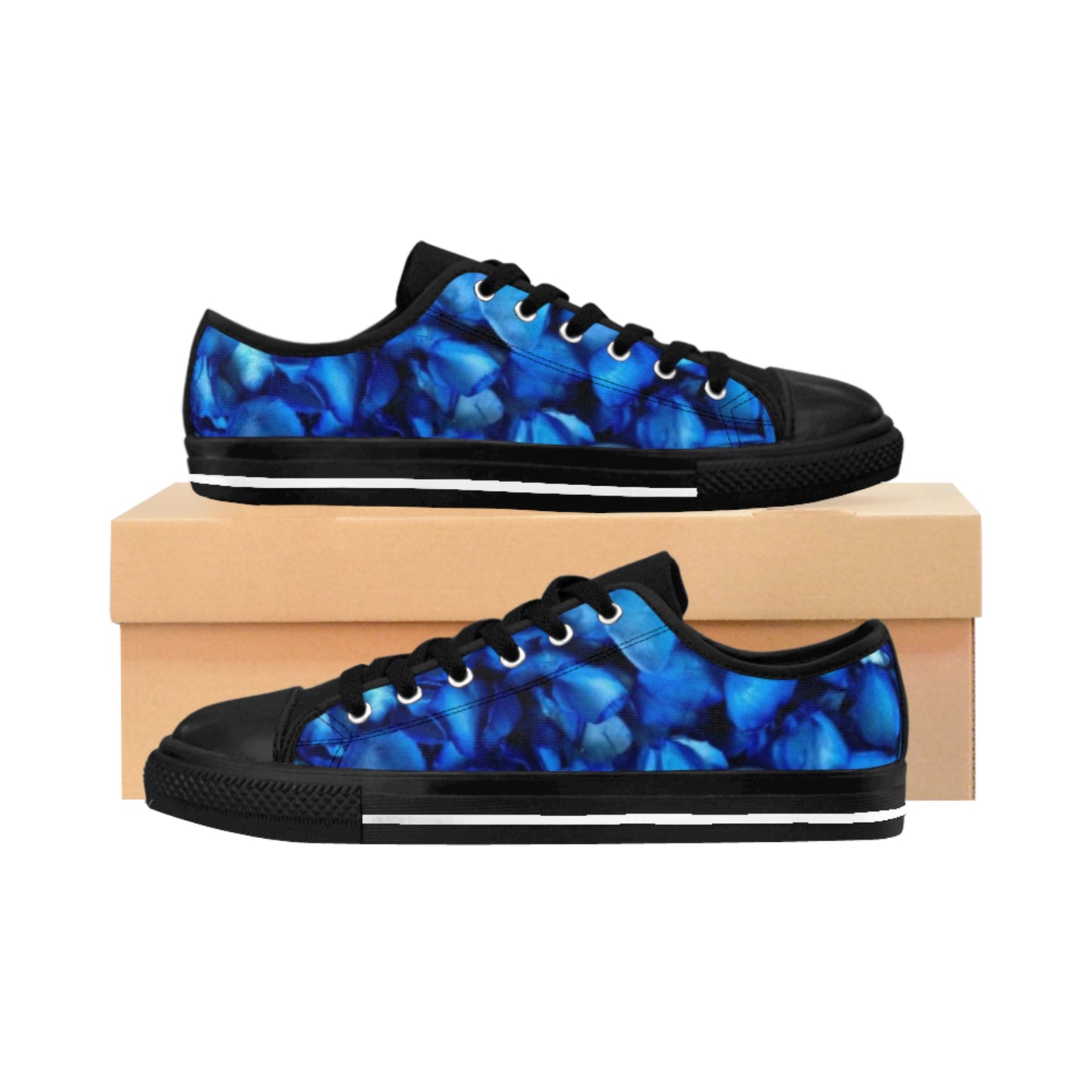 Blue Petals Comfortable Floral Sneakers – Cool & Cushioned