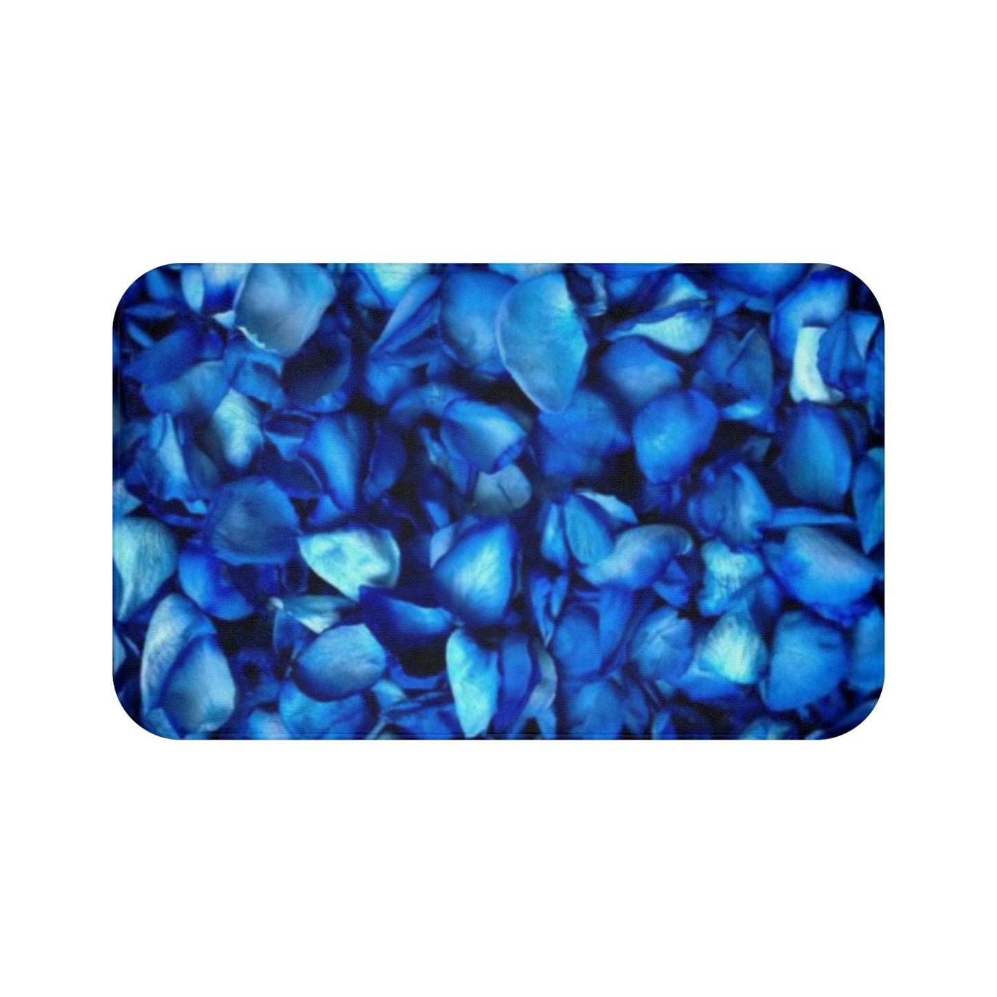 Blue Petals Floral Bath Mat Anti Slipping