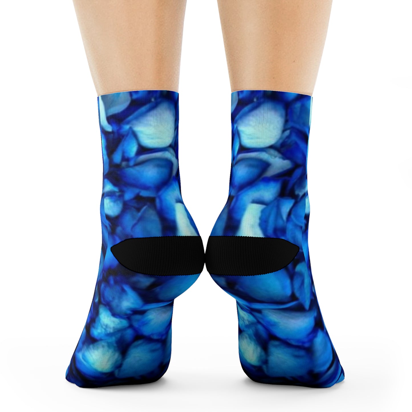 Blue Petals Floral Crew Socks – Fresh & Fun