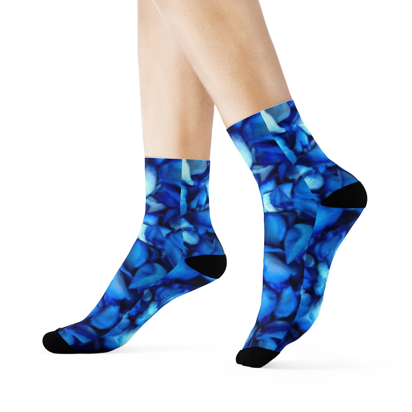 Blue Petals Floral Crew Socks – Fresh & Fun