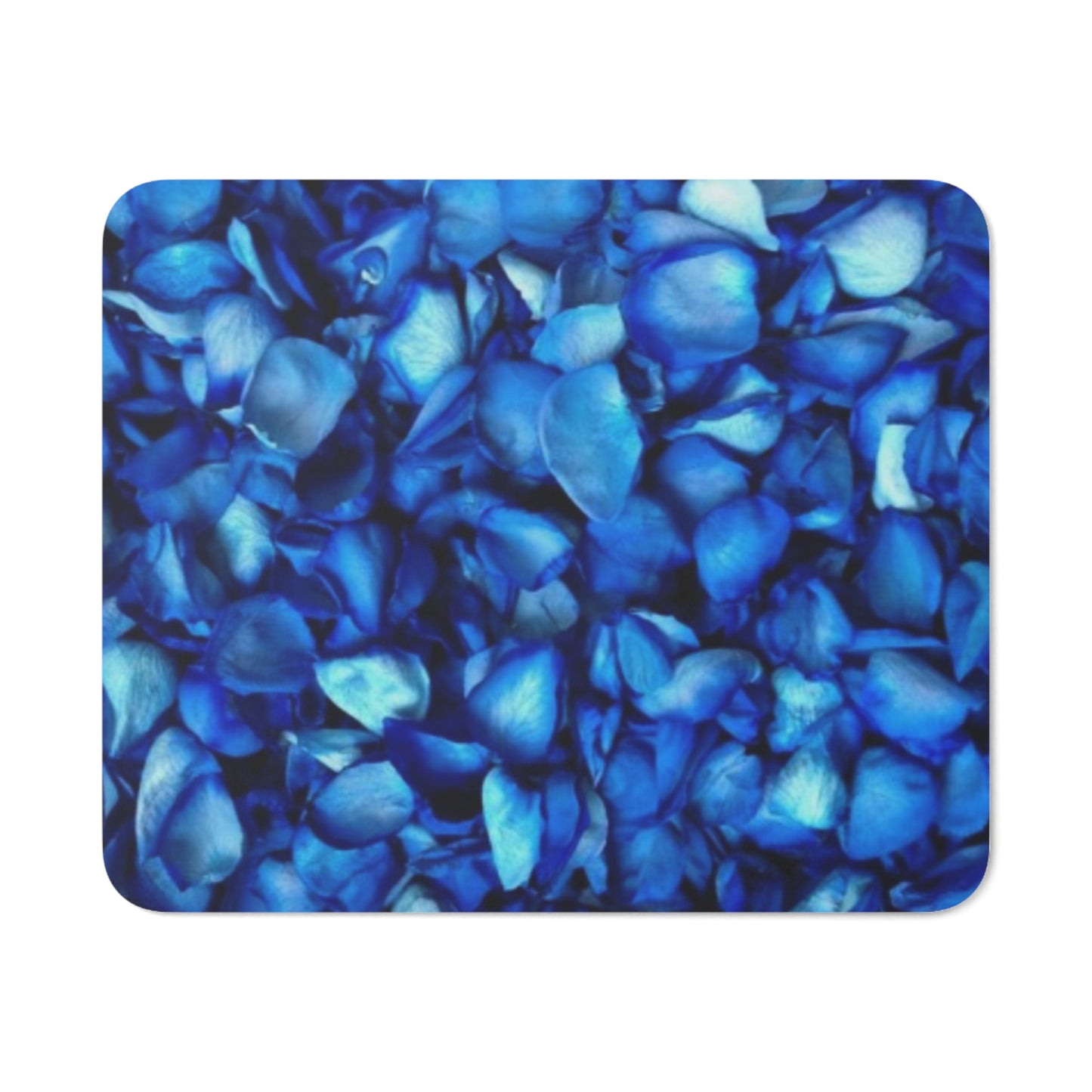 Blue Petals Floral Desk Mouse Pad – Minimal Floral Desk Accessory