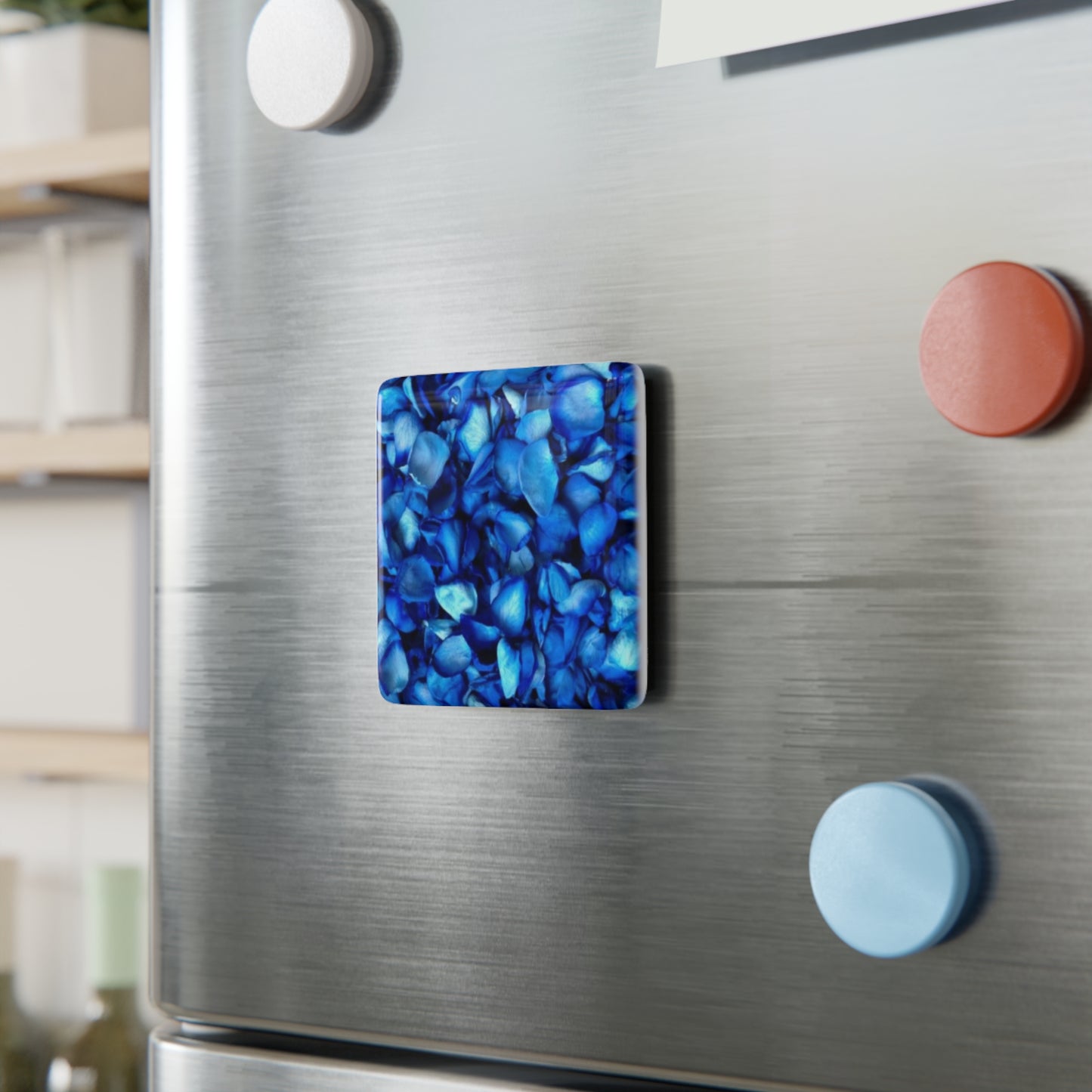 Blue Petals Floral Square Magnet – Floral Square Magnets