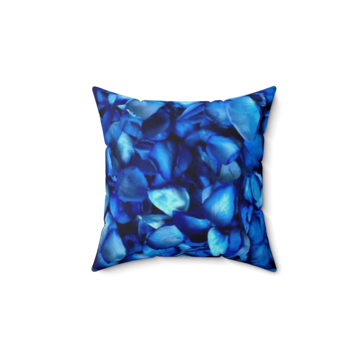 Blue Petals Floral Square Pillow – Cool Toned Decor