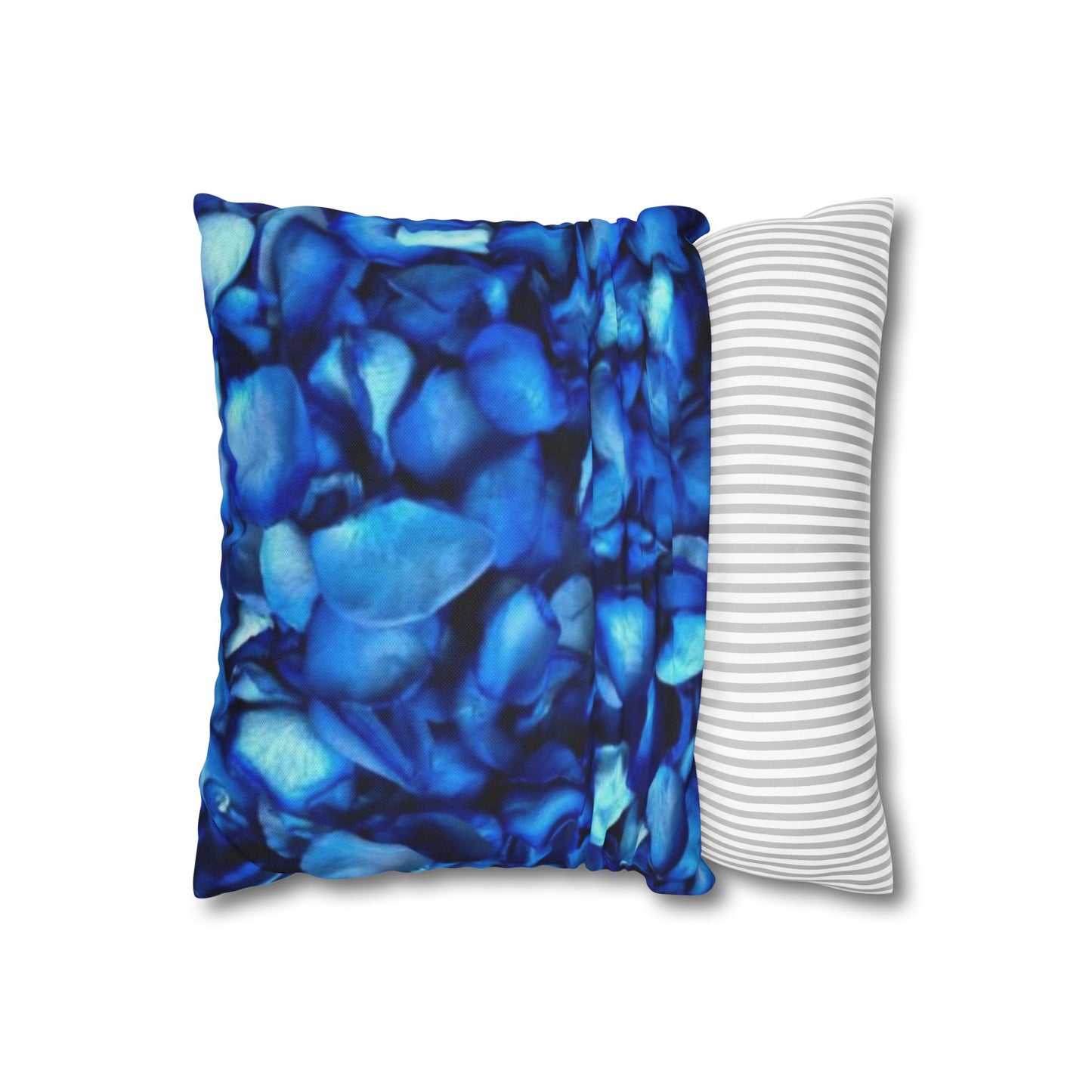 Blue Petals Floral Square Pillowcase
