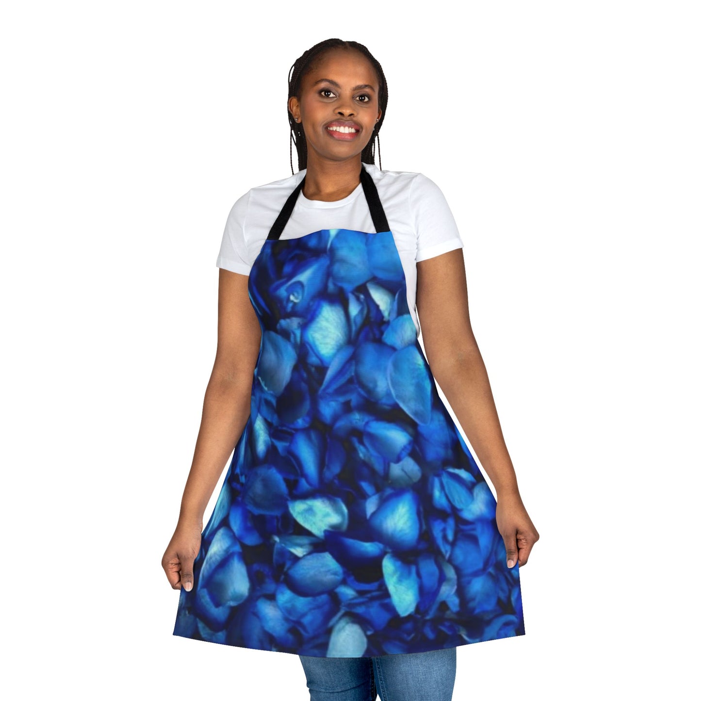 Cute Floral Apron – Blue Petals Pattern for Daily Use