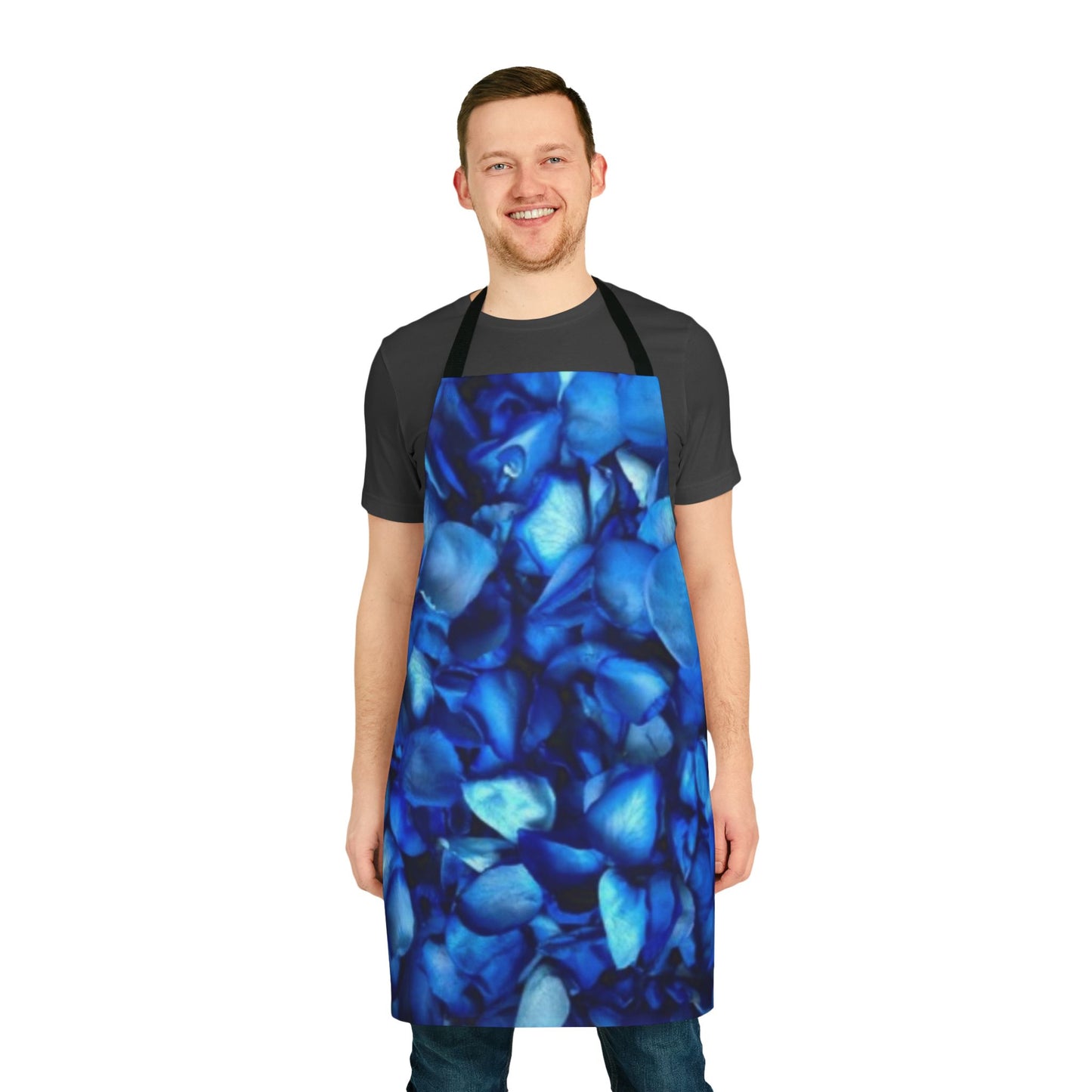 Cute Floral Apron – Blue Petals Pattern for Daily Use