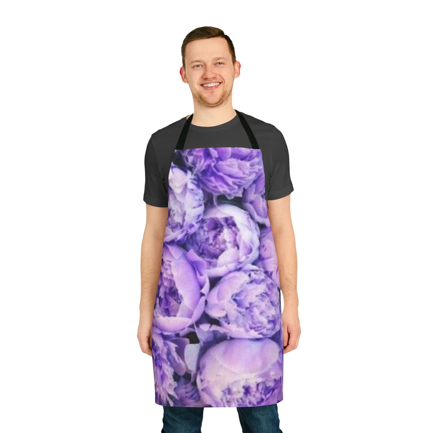 Cute Floral Apron – Purple Peony Design for Creative Cooks