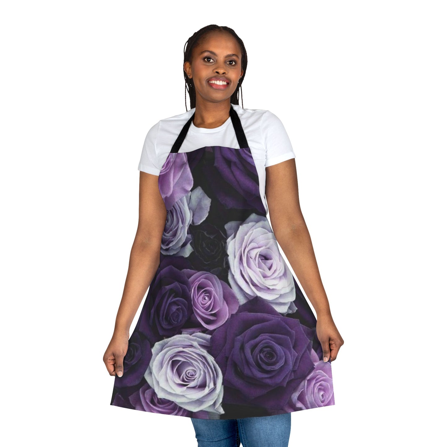 Cute Floral Apron – Purple Roses Kitchen & Art Apron