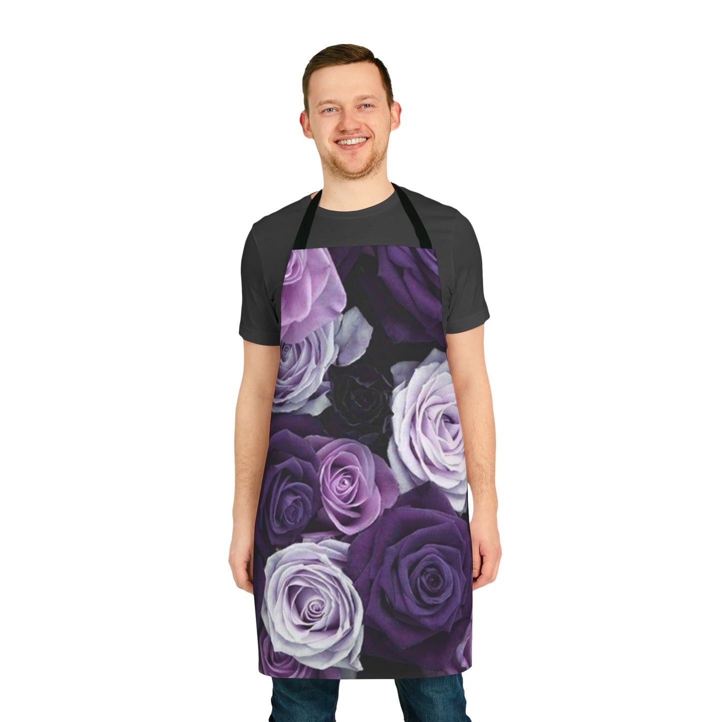 Cute Floral Apron – Purple Roses Kitchen & Art Apron