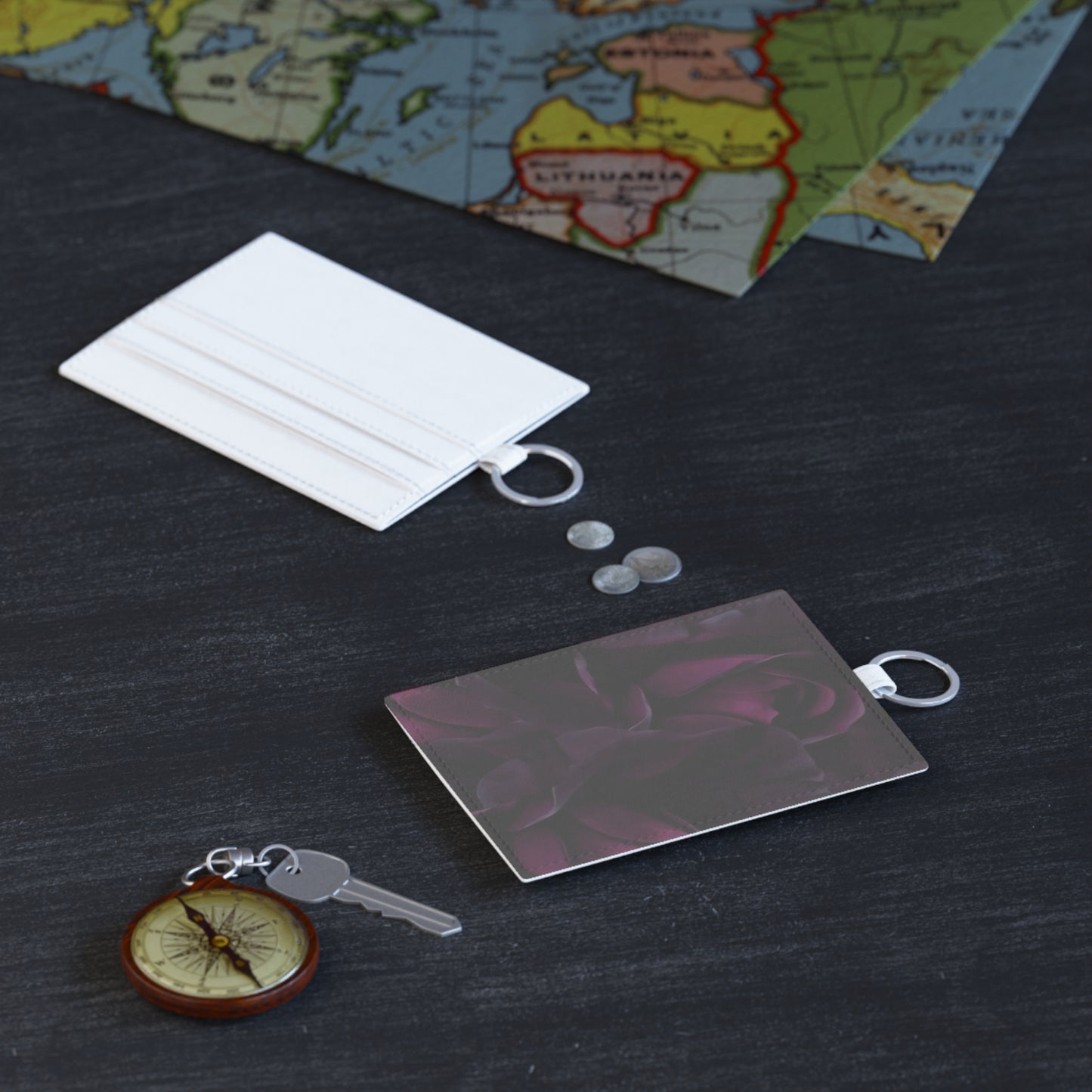 Dark Purple Floral Card Holder – Elegant & Durable