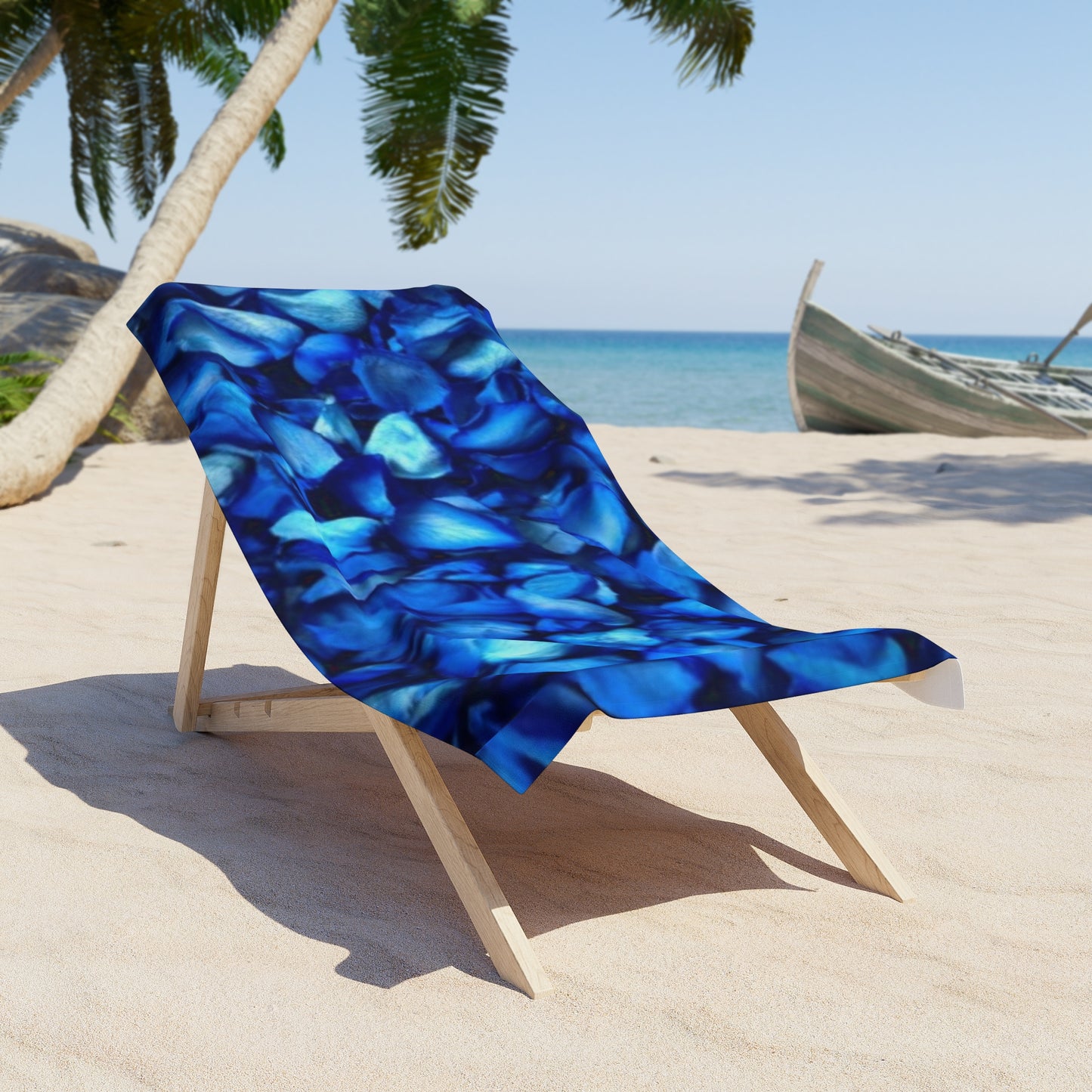 Floral Beach Soft Towel – Blue Petals