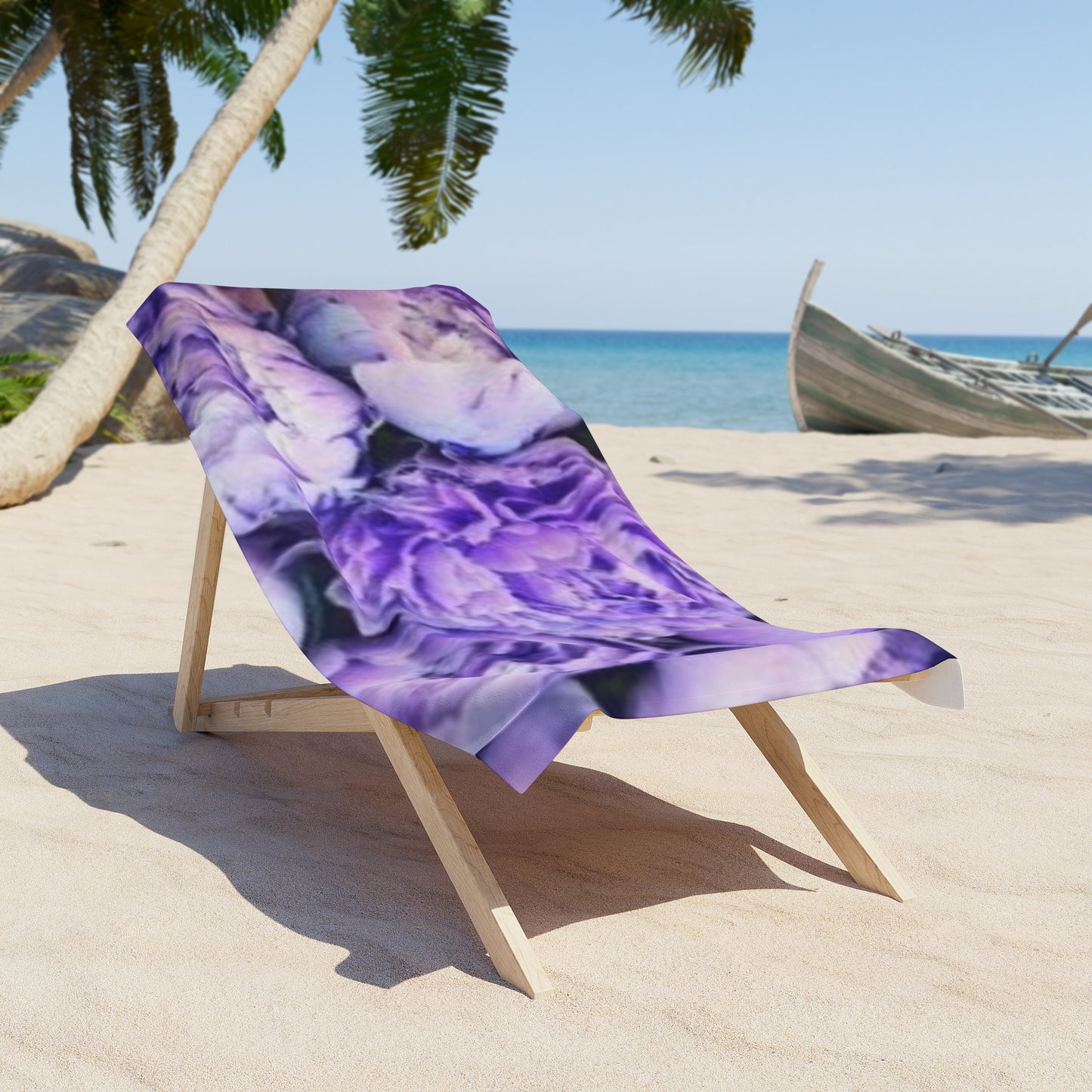 Floral Beach Soft Towel – Purple Peony