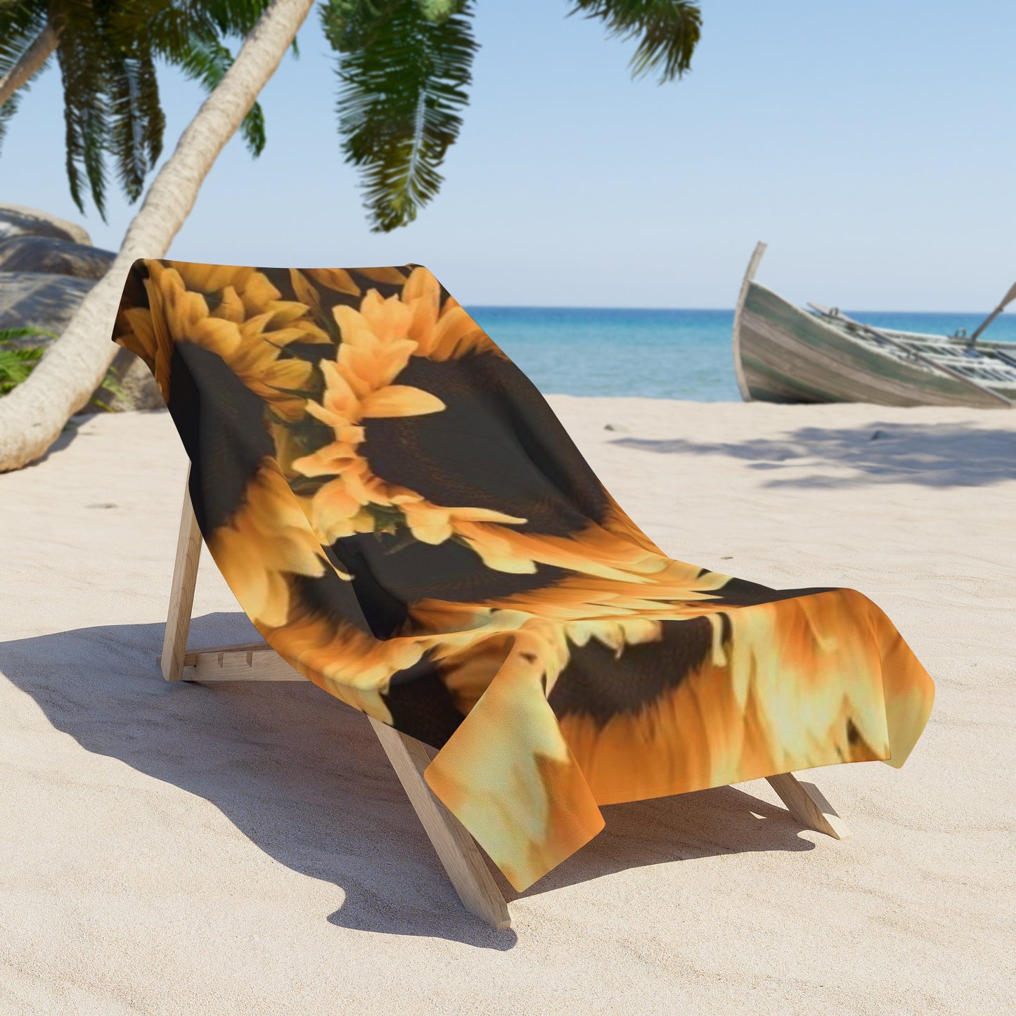 Floral Beach Soft Towel – Sunflower Design