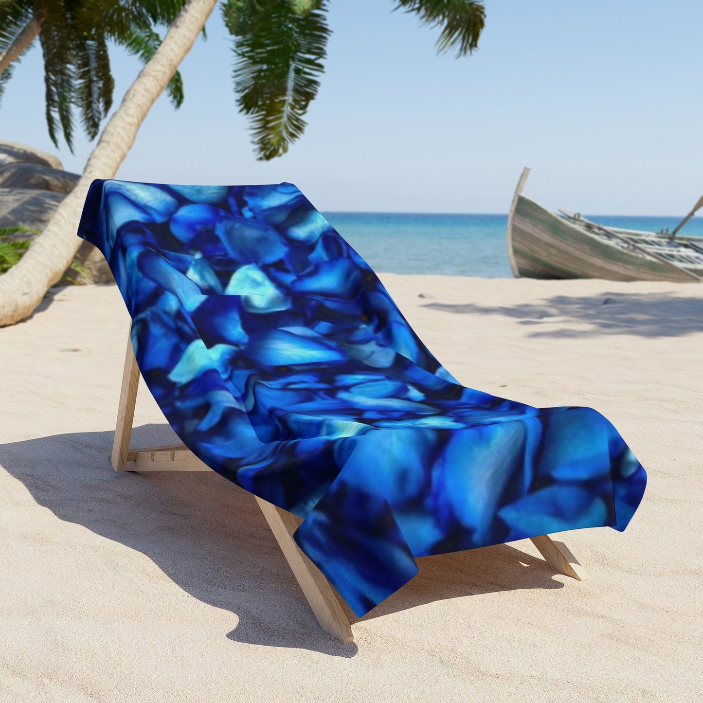 Floral Beach Soft Towel – Blue Petals