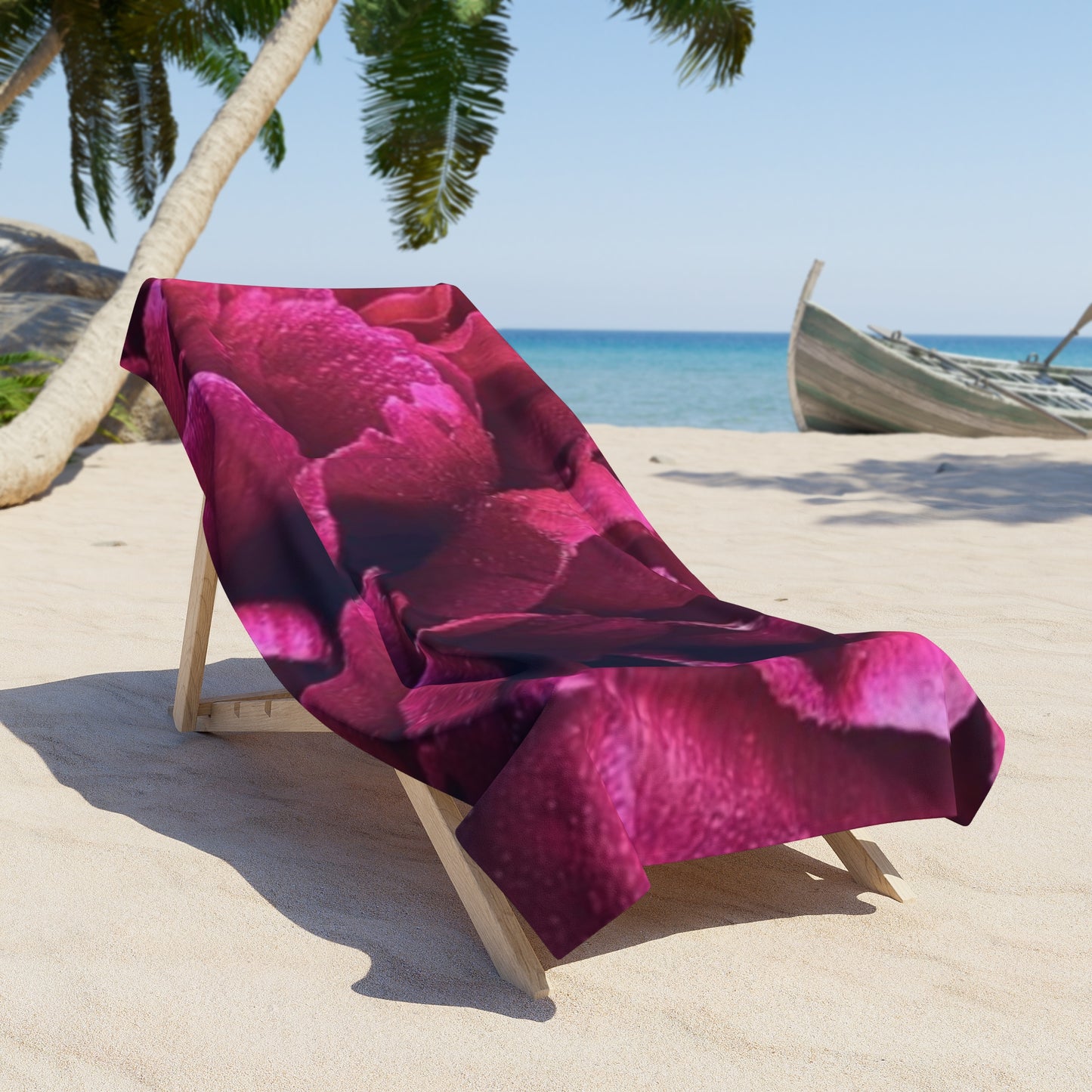 Floral Beach Soft Towel – Magenta Floral