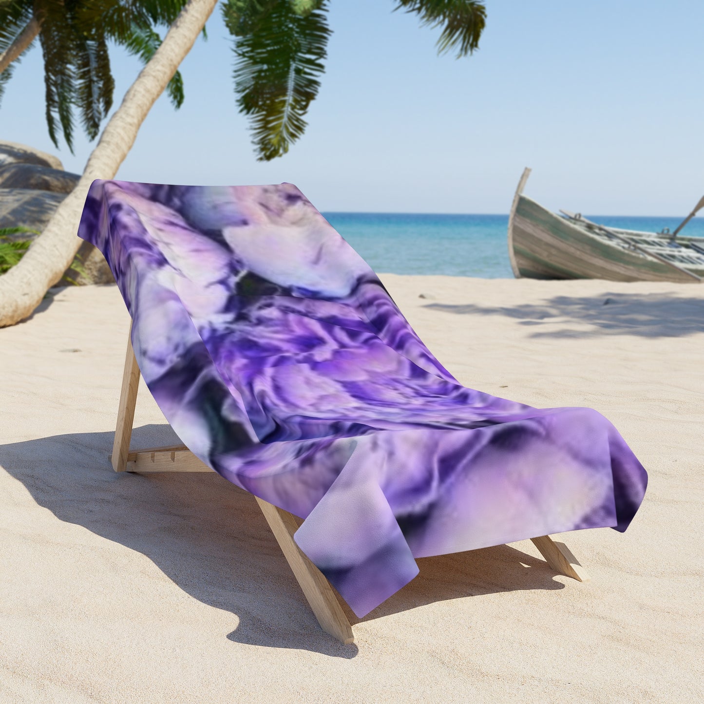 Floral Beach Soft Towel – Purple Peony