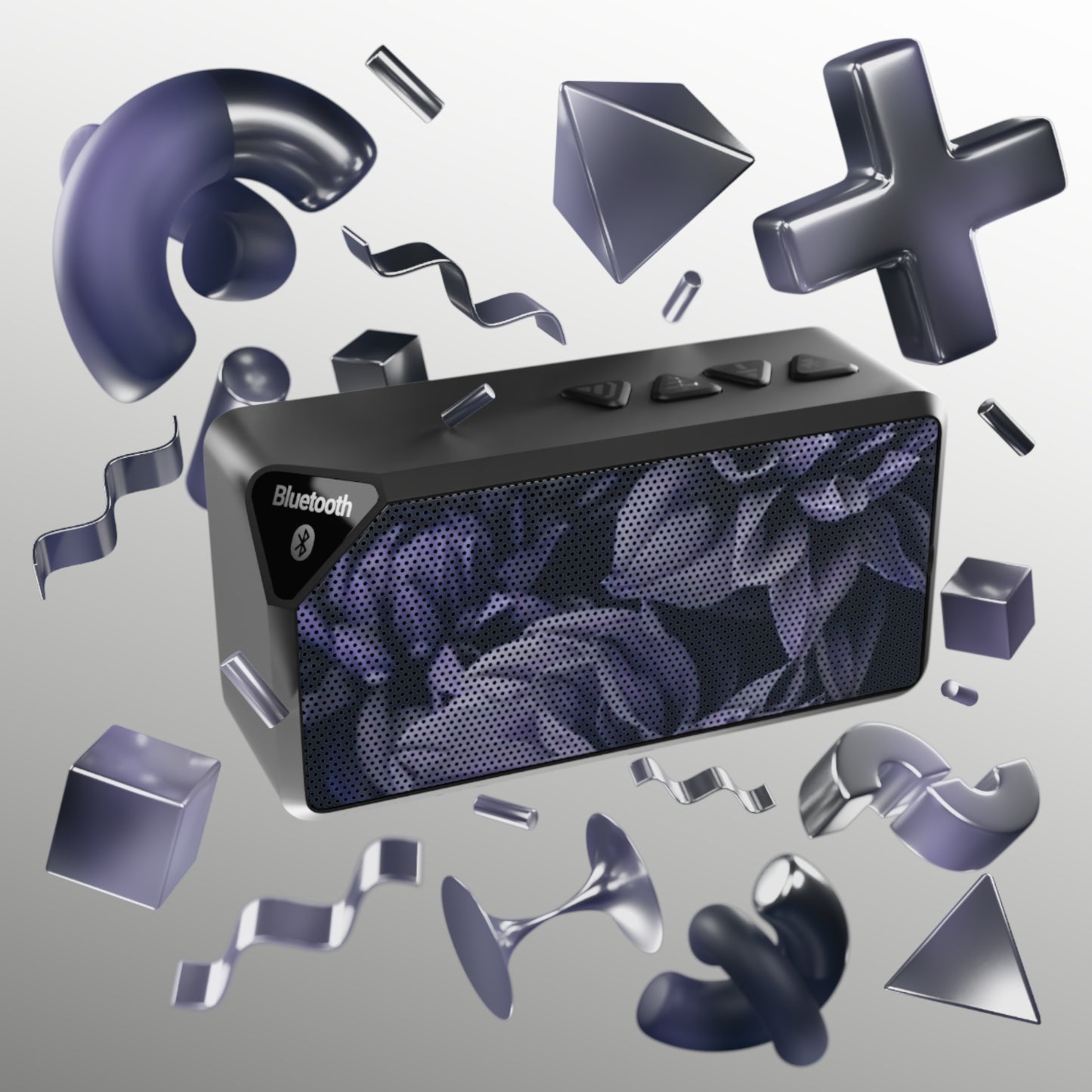 Portable Floral Bluetooth Speaker – Blue Dahlia Design