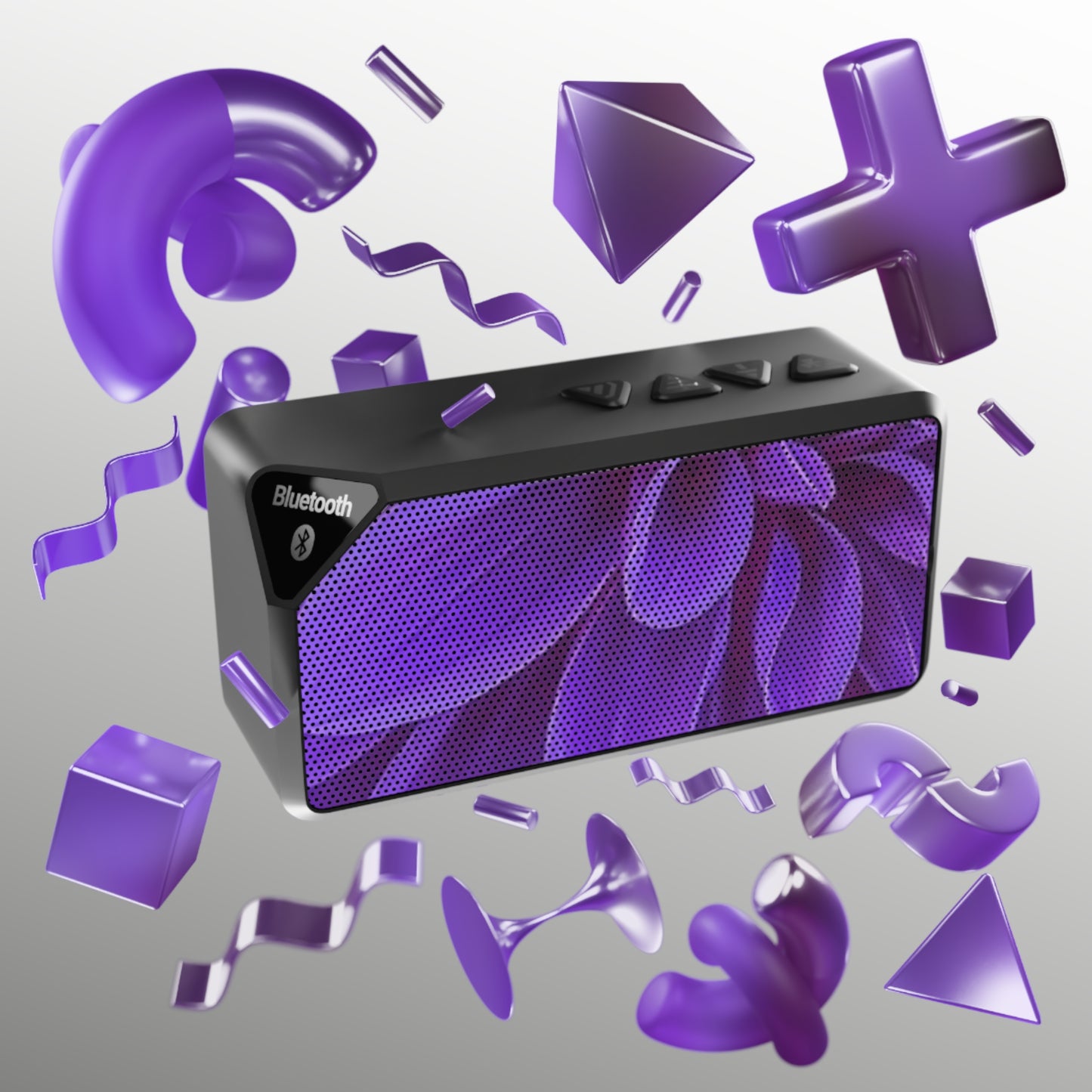 Portable Floral Bluetooth Speaker – Purple Dahlia Design