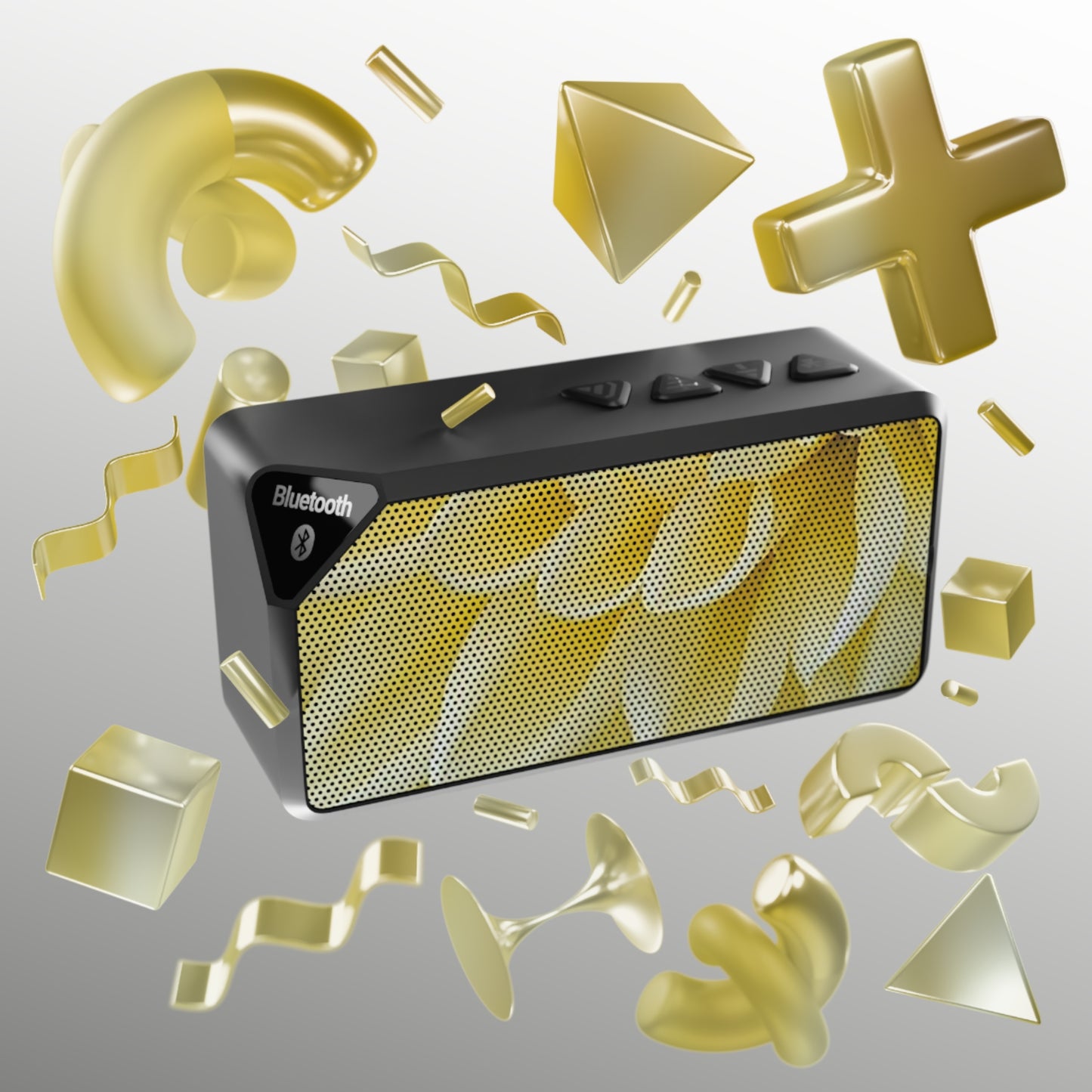 Portable Floral Bluetooth Speaker – Yellow Dahlia Design