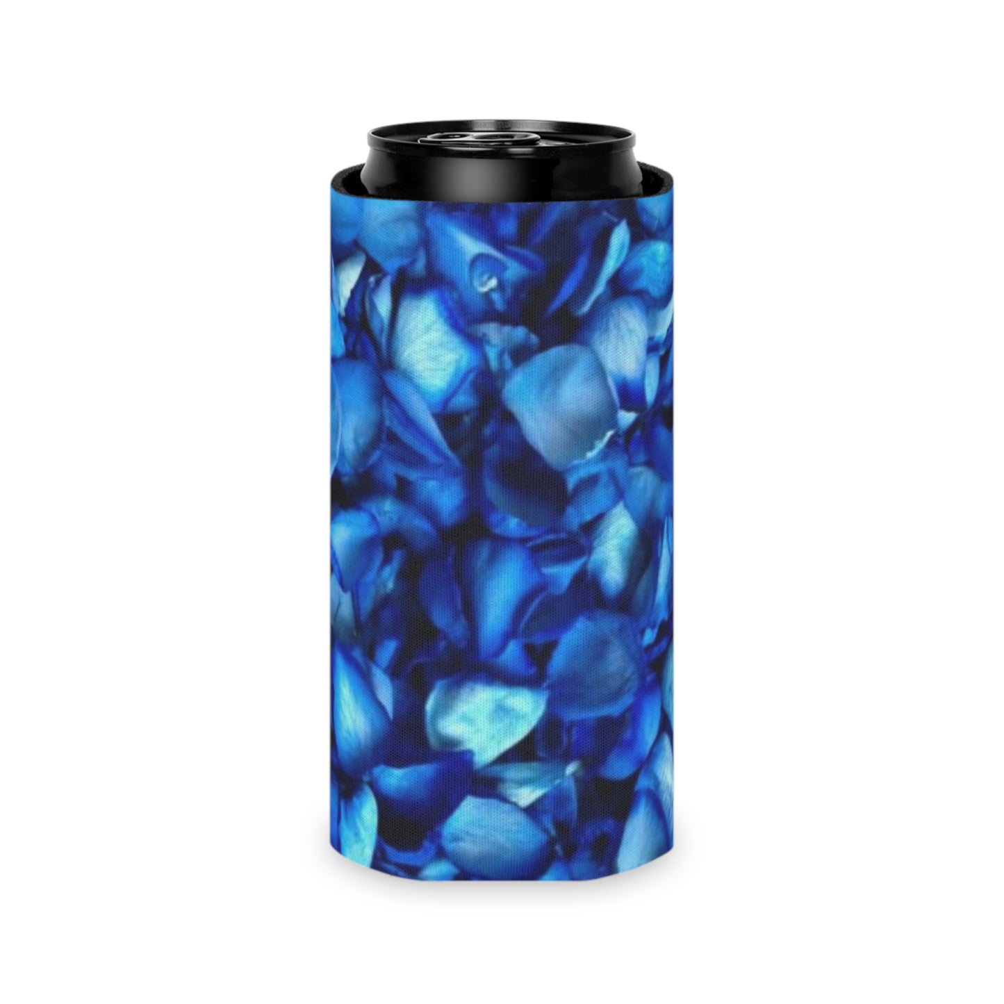Floral Can Cooler - Blue Petals Design