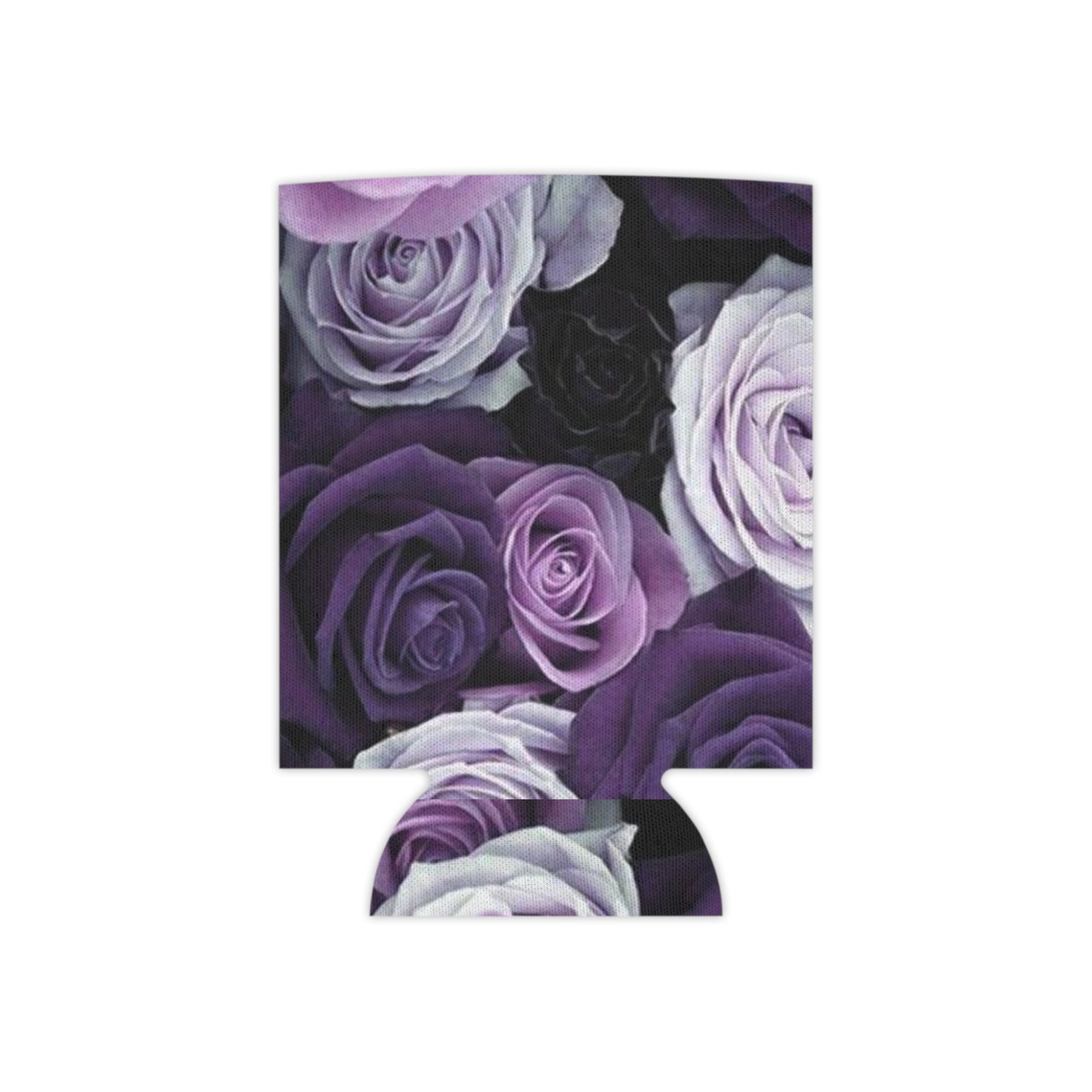 Floral Can Cooler - Purple Roses Design