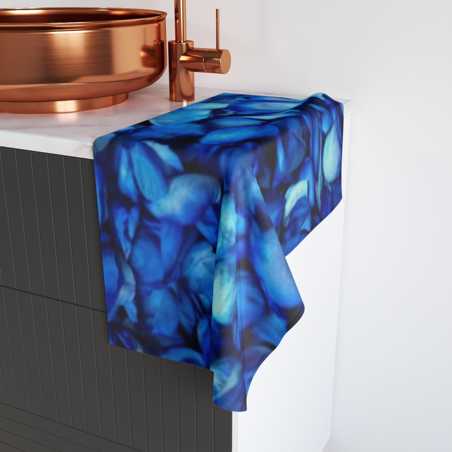 Floral Hand Towel – Blue Petals Motif