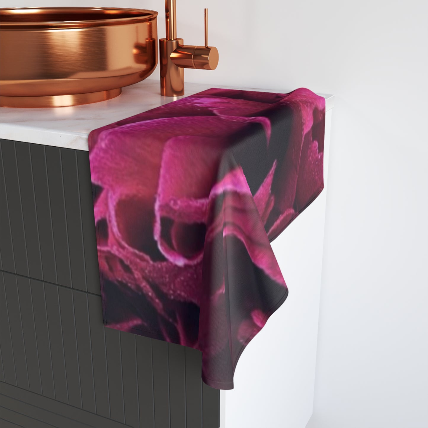 Floral Hand Towel – Magenta Floral Design