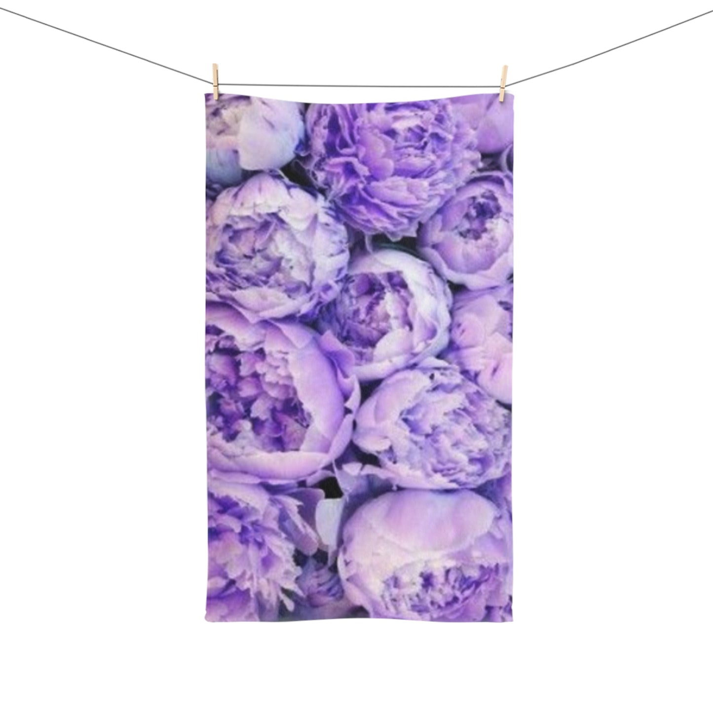 Floral Hand Towel – Purple Peony Accent
